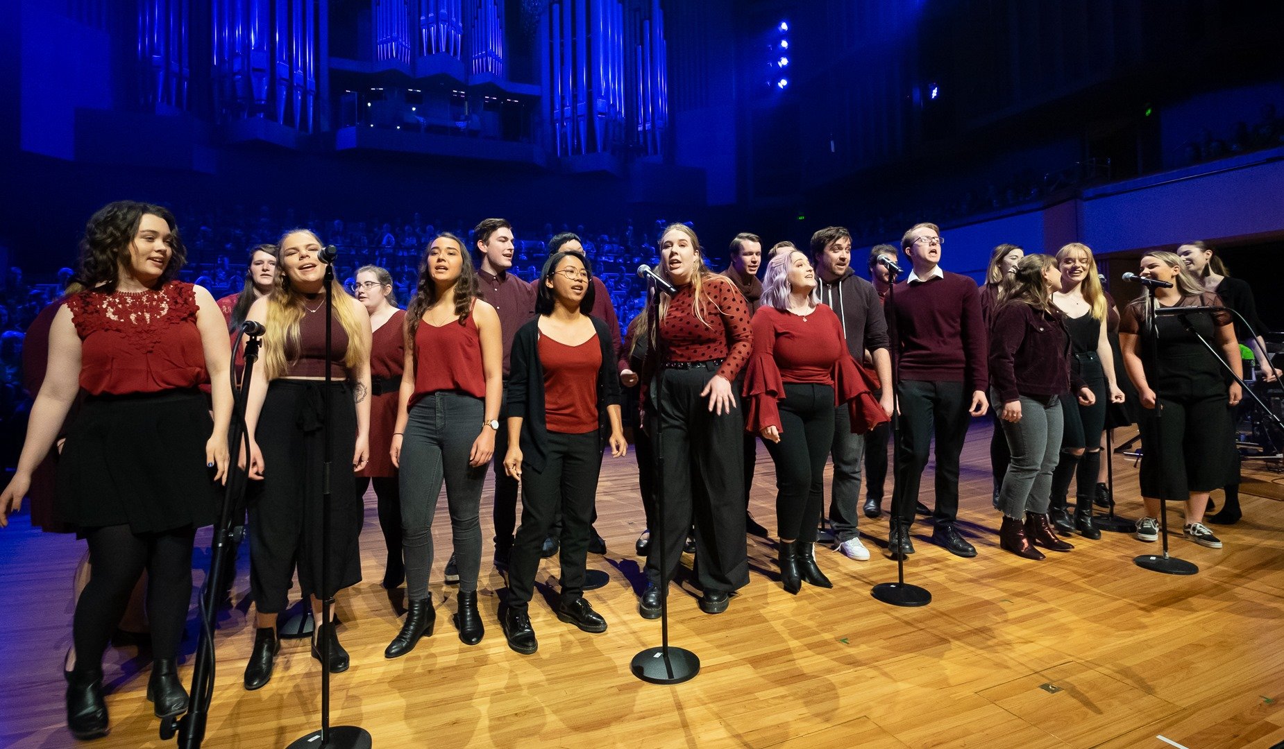 QUT Vox Pop onstage at QPAC