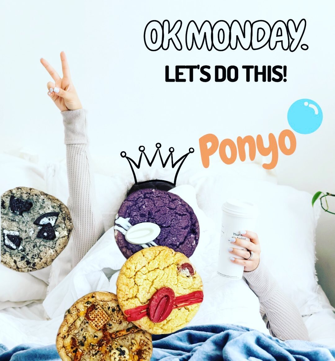 Let&rsquo;s do this Monday!! We gotchu&hellip;if you are like us at Ponyo, we are stuffing our face with lots of @mackboxdesserts cookies of all flavors with coffee and tea this morning. Happy Monday Y&rsquo;all ⚡️
.
#ponyofoods #ponyosnacks #cookies
