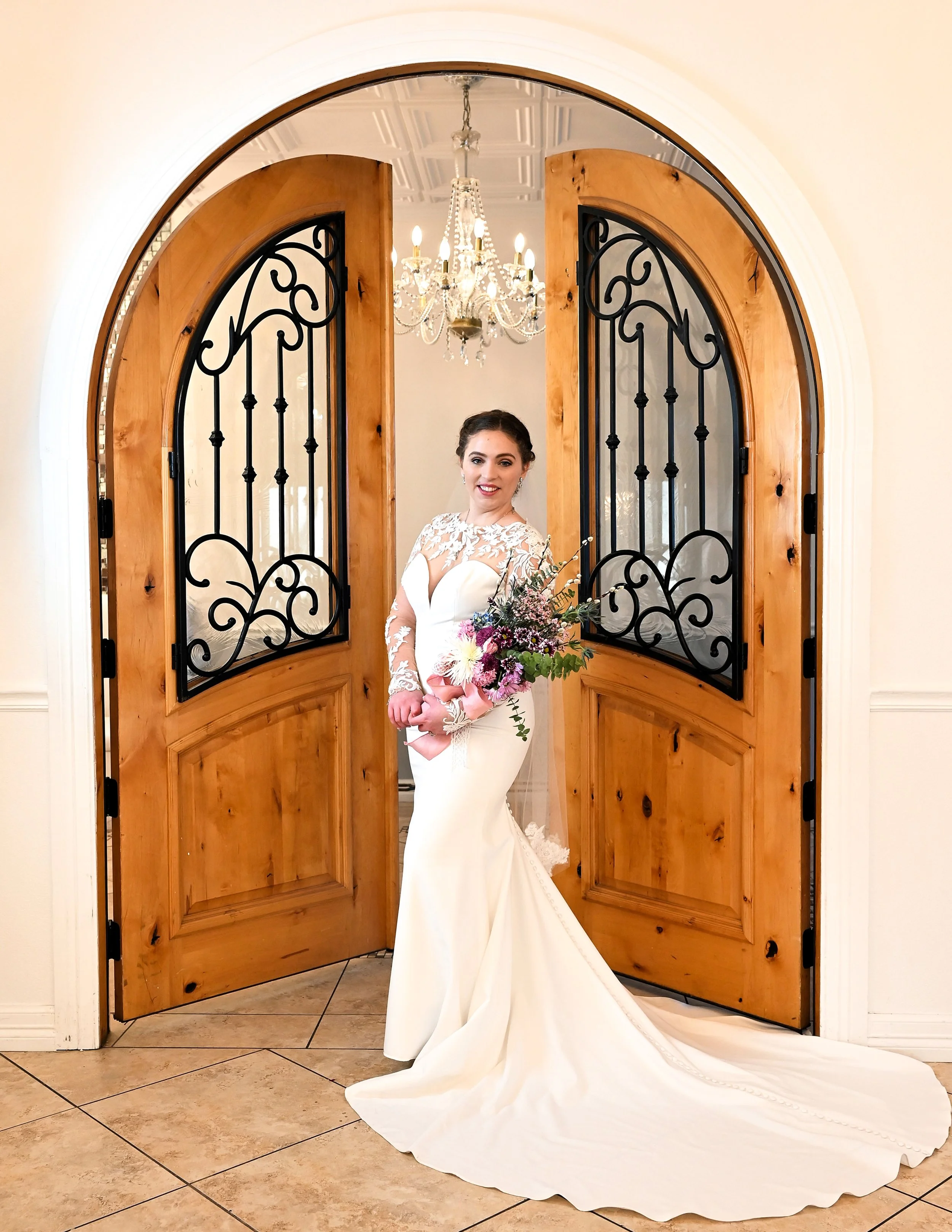Bride bridal portrait at Feragne Villa in Hurst, Texas