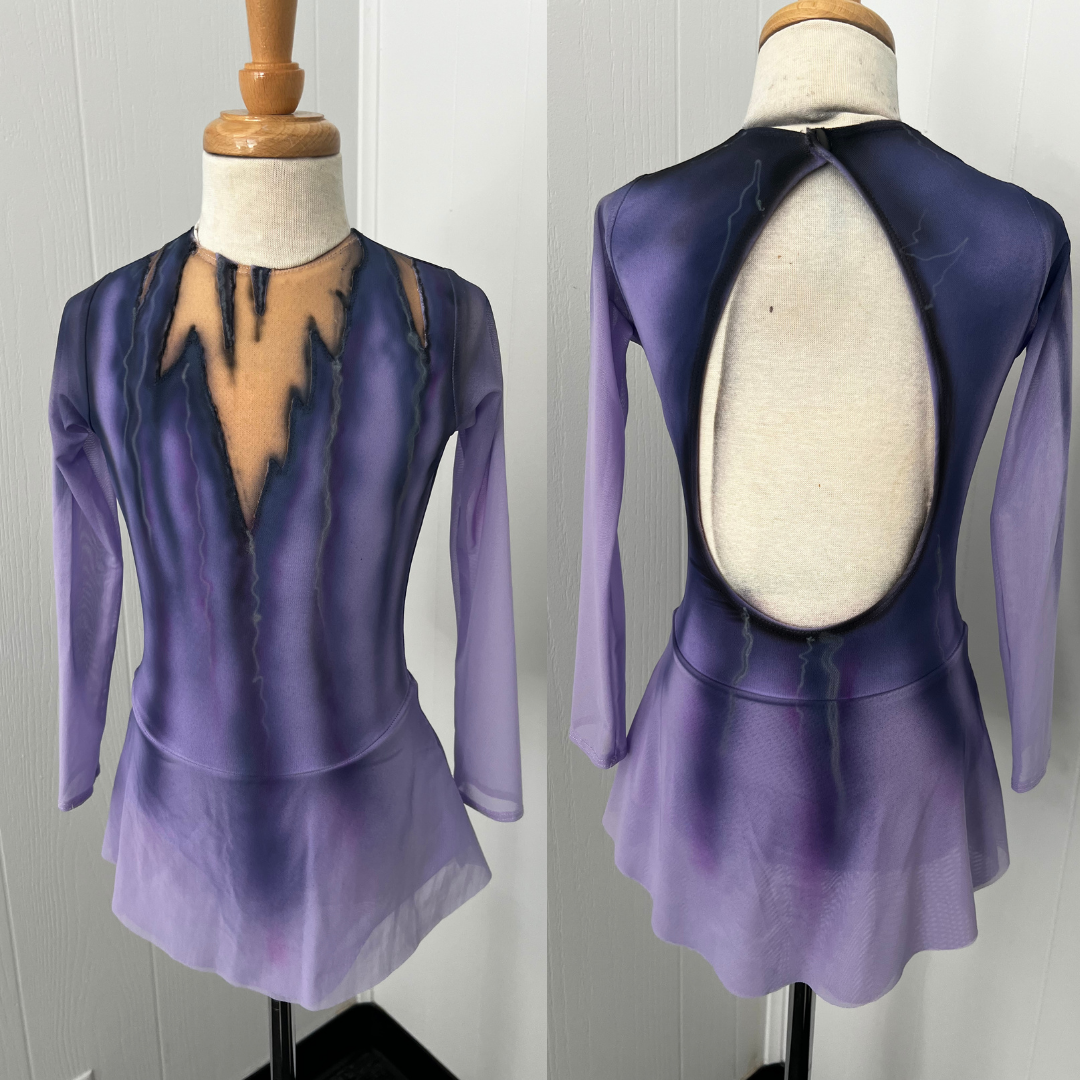 Purple Spray Paint Skater Dress