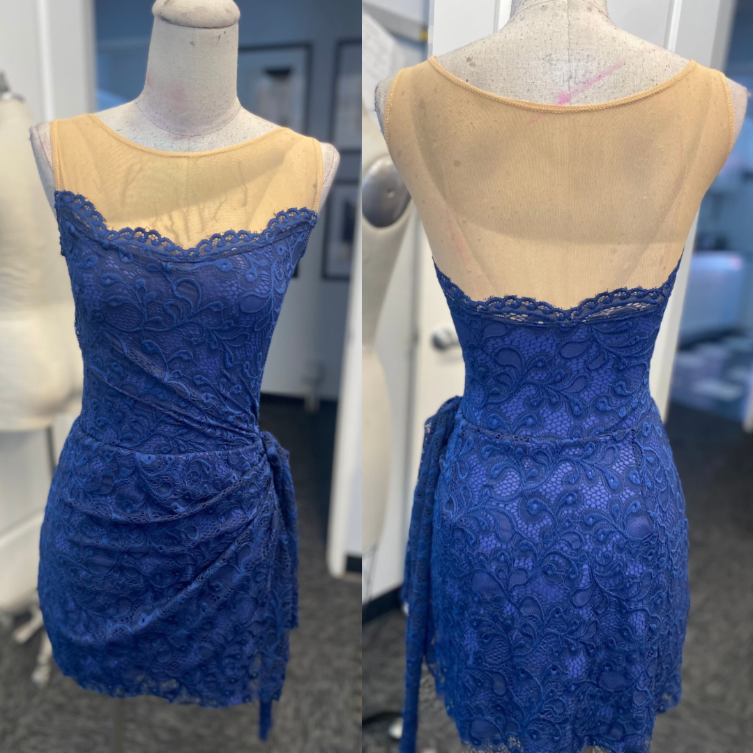 Dark Blue Lace Leo Dress