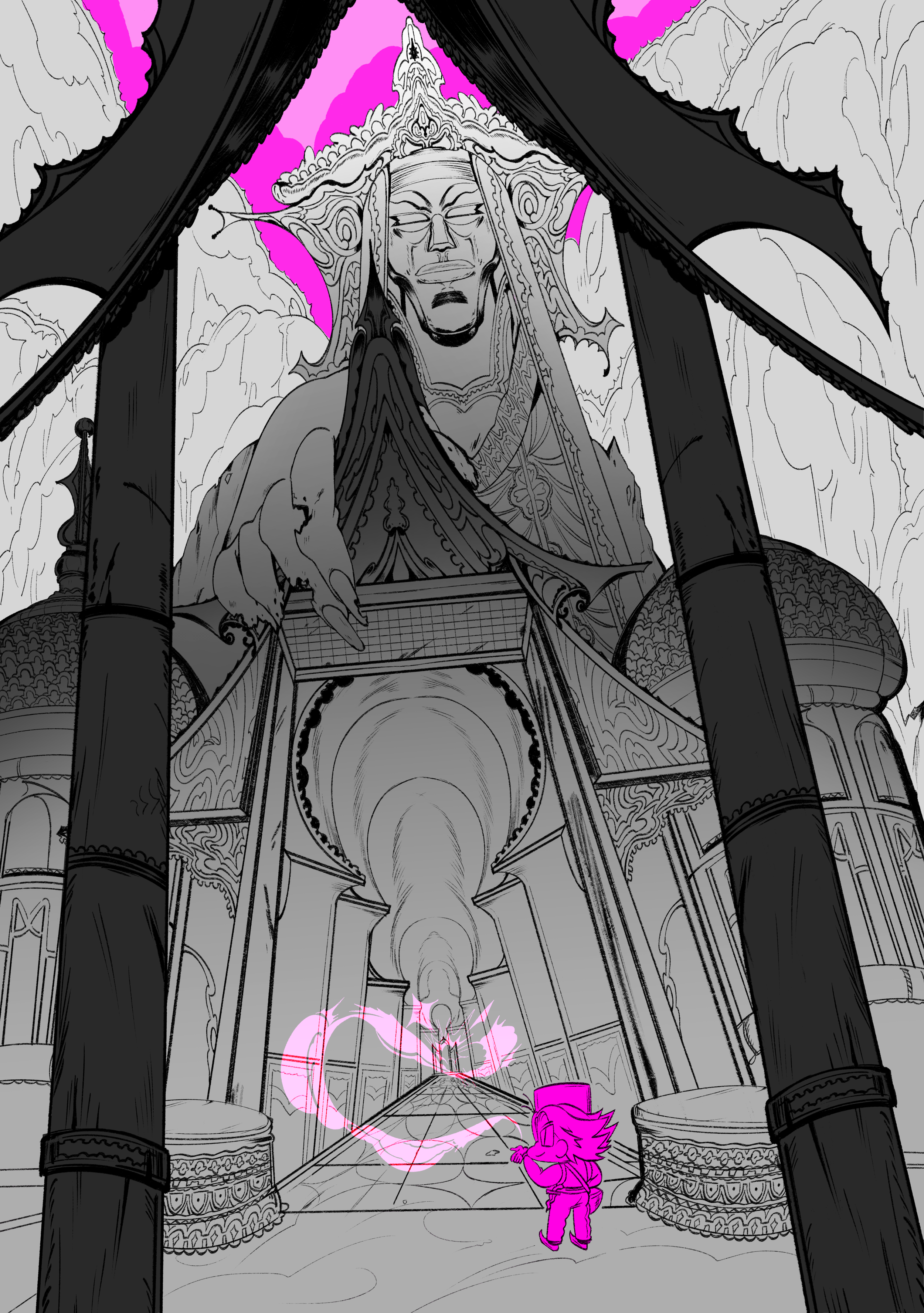 Silhouette Composition for “Belalang at the Main Temple”