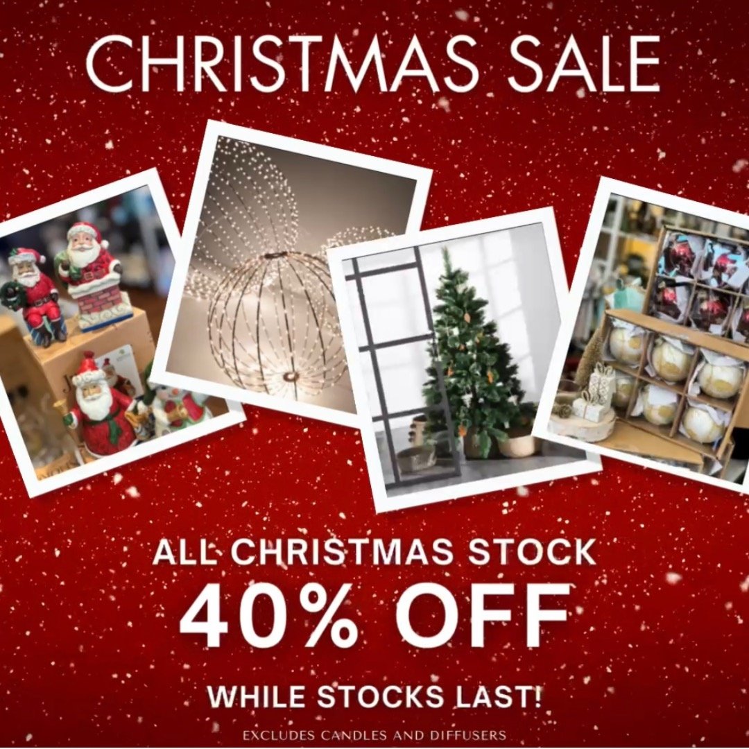 All Christmas stock 40% off from Monday 22nd December till Wednesday 24th December. 🎄🎁 

Don&rsquo;t miss out, only while stocks last!