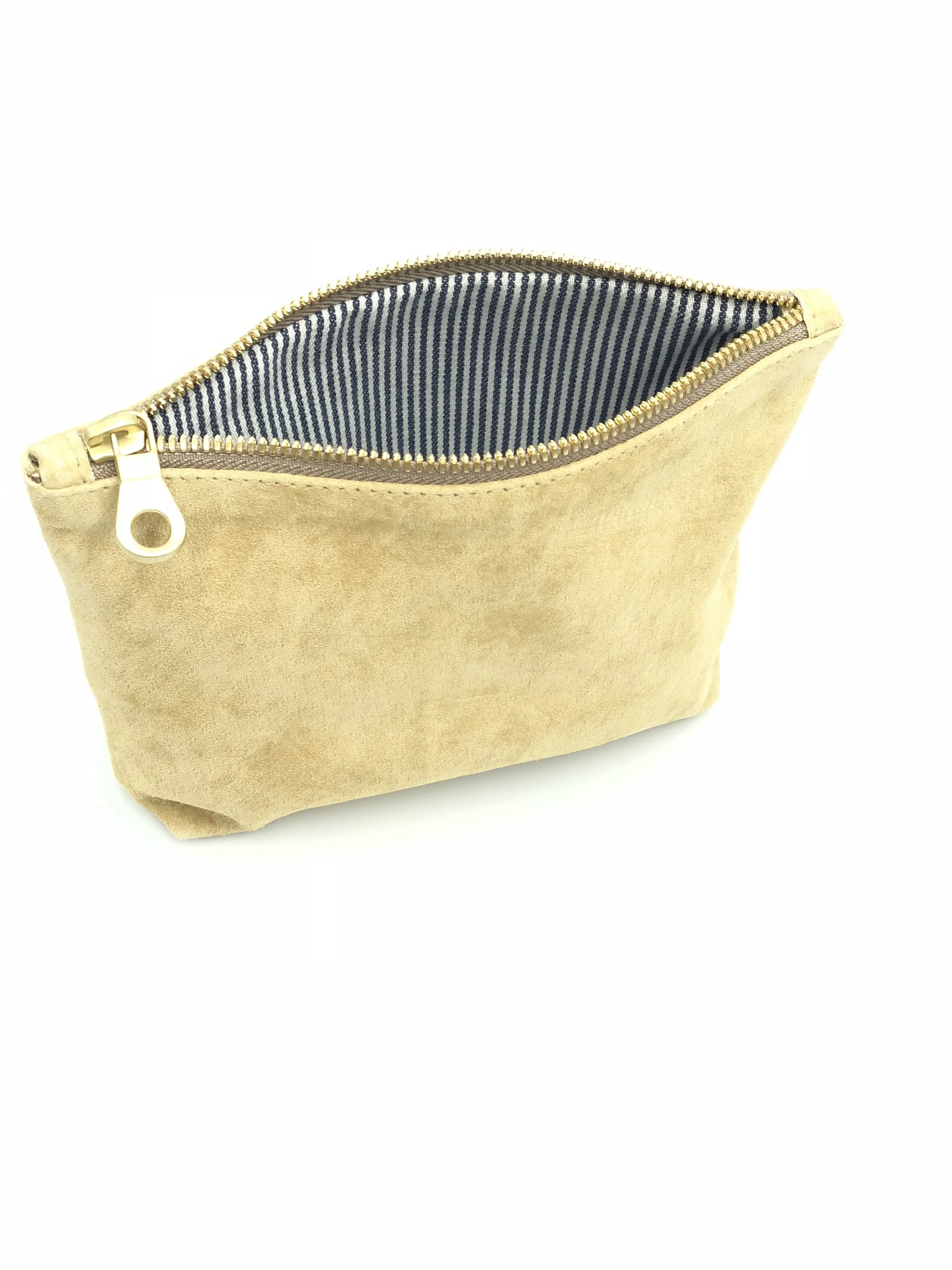 suede makeup bag
