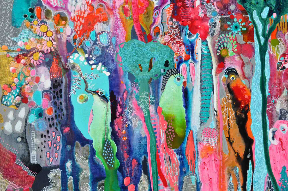 LOU JAEGER ART is represented by Tiffany Jones Fine Art Consultant To view or purchase Lou Jaeger’s joyful works and fully appreciate their intricacy & colour, please feel free to contact Tiffany Jones at her new Art Studio in central Buderim, Qld. www.tiffanyjonefineart.com.au Image: Many Leaves One Tree (detail) , acrylic and ink on canvas, 100x100cm, oak framed 2018 Call: 0407-452 024 or Email: tiff-art@bigpond.net.au Click here to enlarge text and image Call or email Tiff to book your personalised appointment and obtain directions to the studio. More info and photos available on request | Secure freight and packaging | Payment plan available @loujaegerart @tiffanyjonesfineart THANK YOU Copyright Lou Jaeger Art © 2019