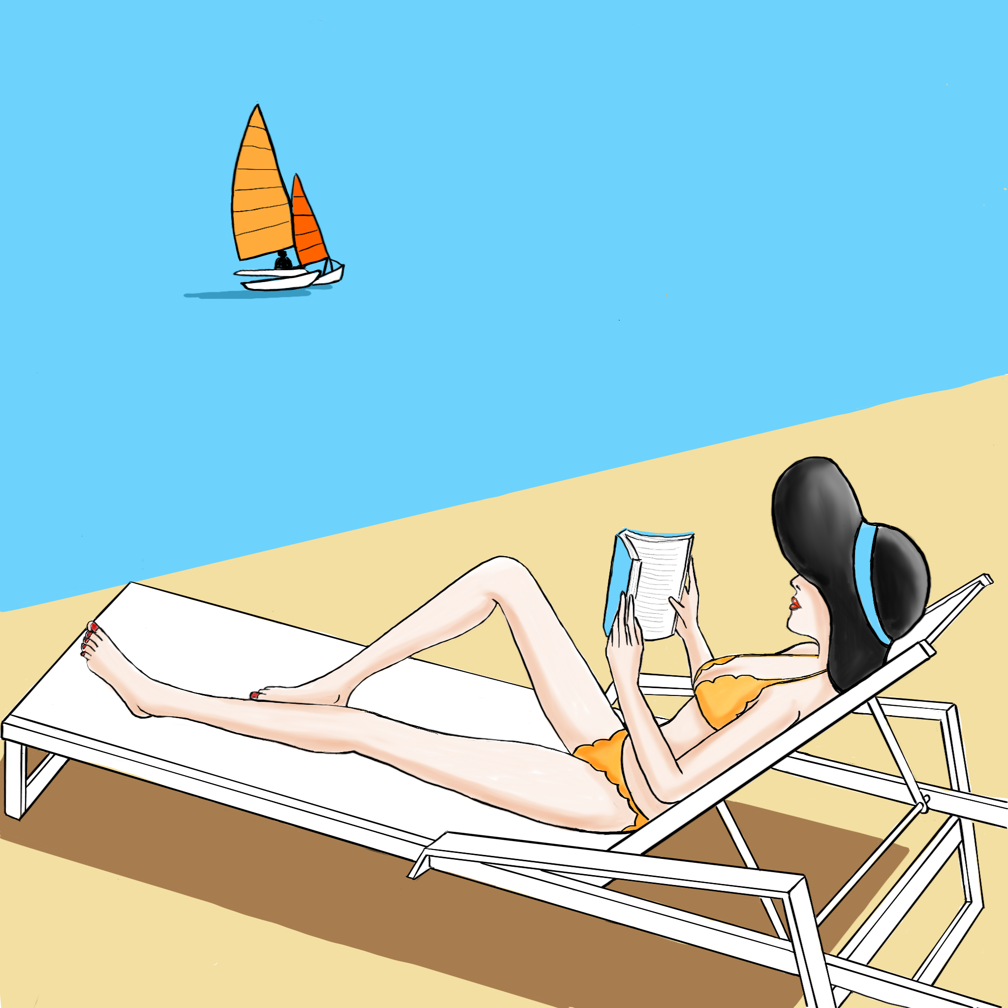 Yellow Bikini - Sand and Sea series Lifestyle Illustration