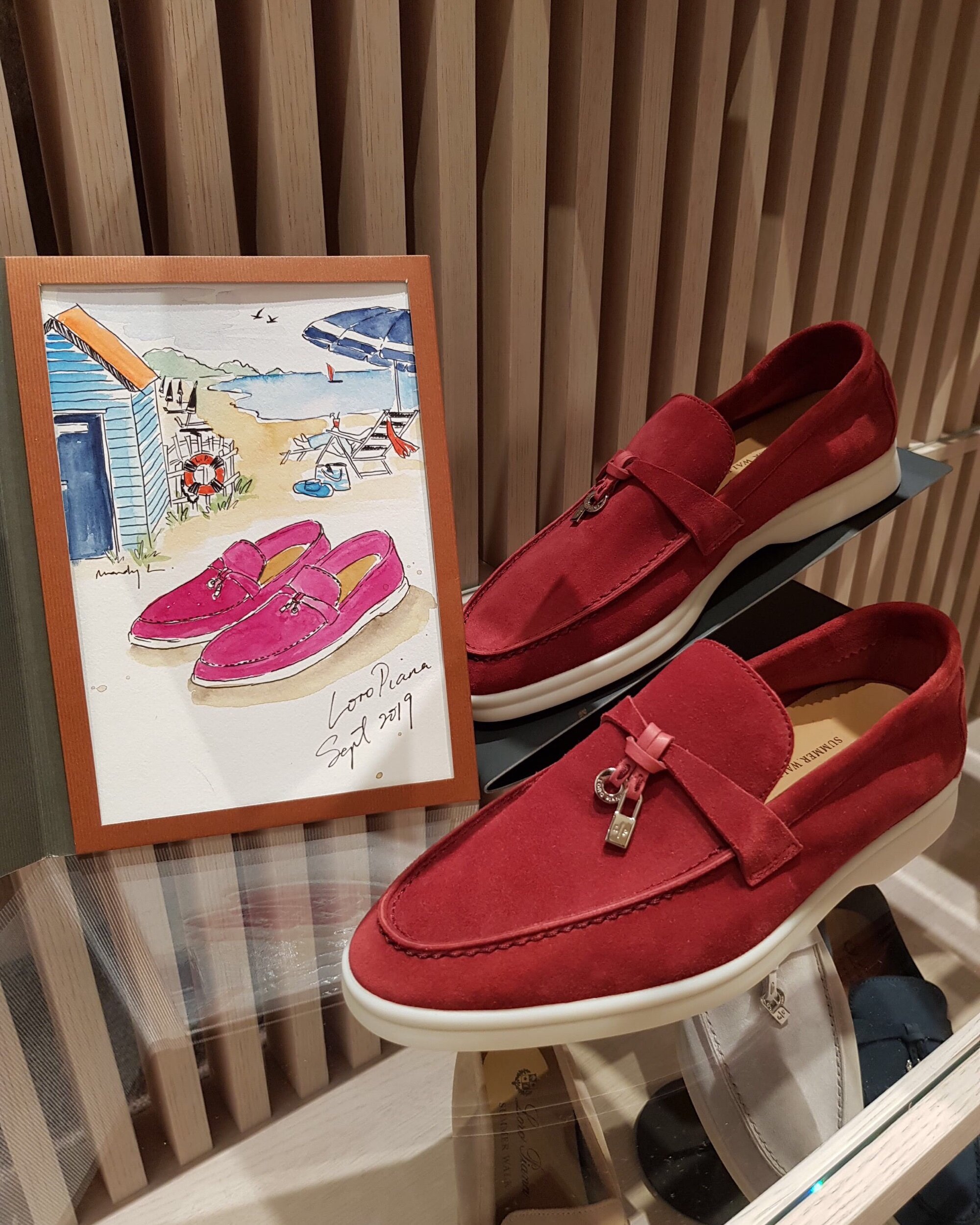 Live Illustration at Loro Piana Made to Order Shoe Launch Event