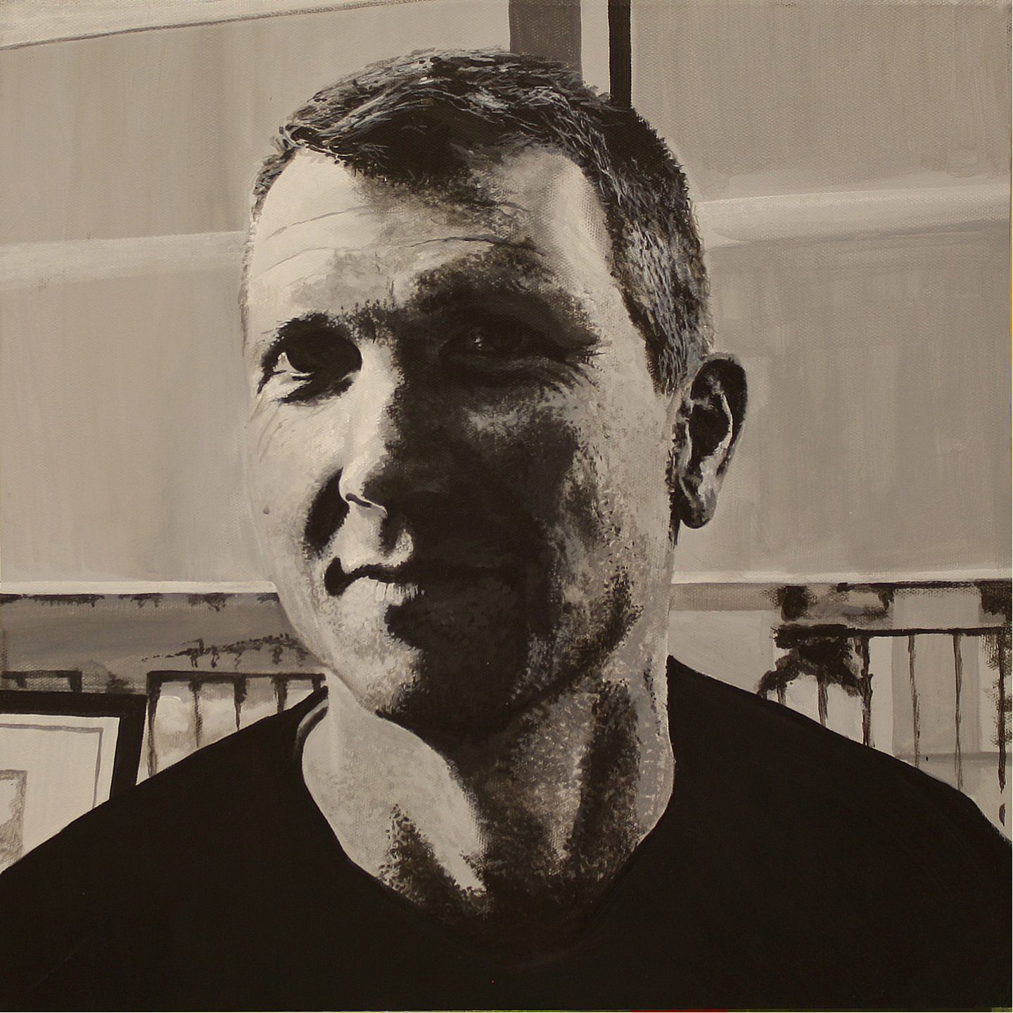 ‘Professor Rob Lucas: Monochrome Cone Vision’  Acrylic on canvas, 2014