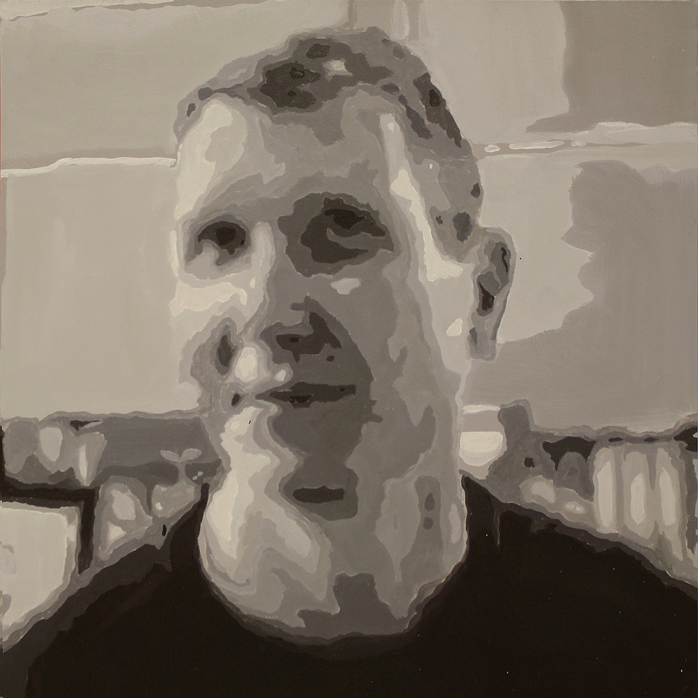 ‘Professor Rob Lucas: Monochrome ipRGC Vision’  Acrylic on canvas, 2014