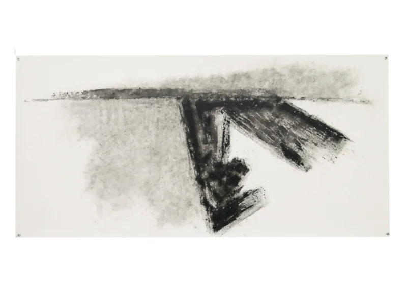 Landschap, tekening op zeil, 2008 - h. 50 x b. 102 cm