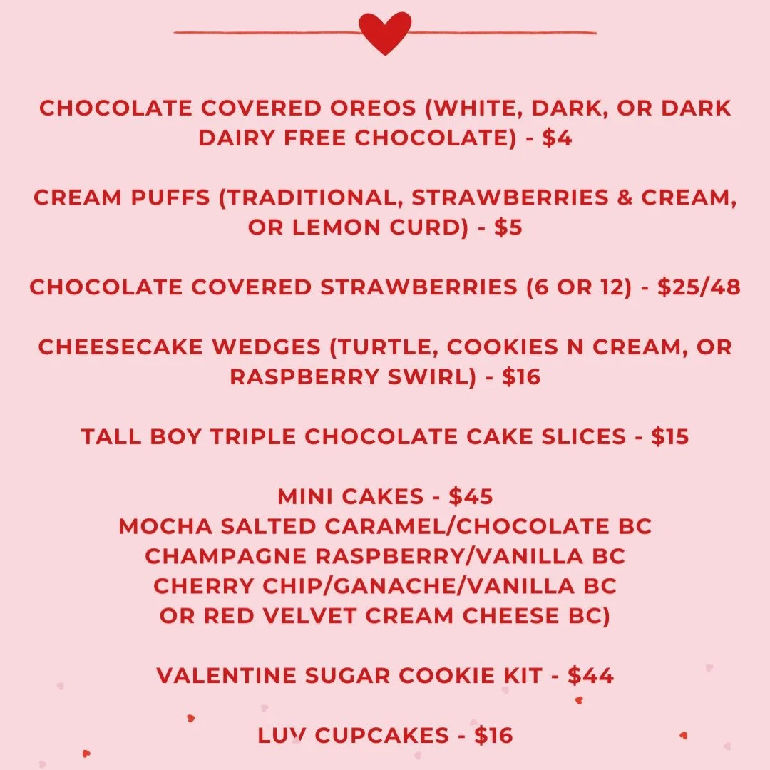 &hearts;️&hearts;️&hearts;️ 
&bull;
today is a good day to stay home, read a book, watch a movie(or football) and order your Valentines Day treats!
&bull;
orders due by 2/10 for Saturday 2/14 pick up 10-4 💘 this is PICK UP only from 33467 Harper Ave