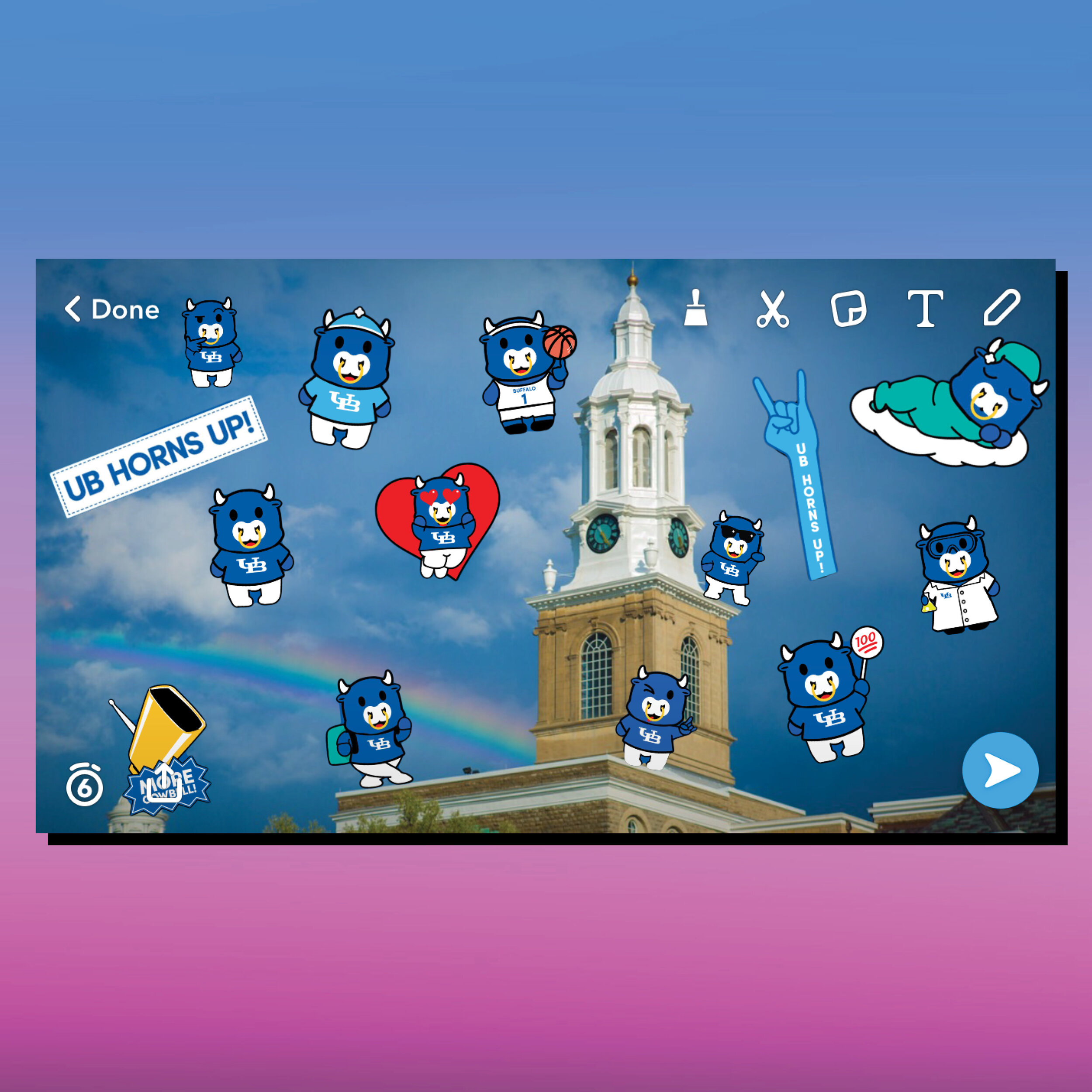 UBuffalo - Mascot Snapchat Stickers