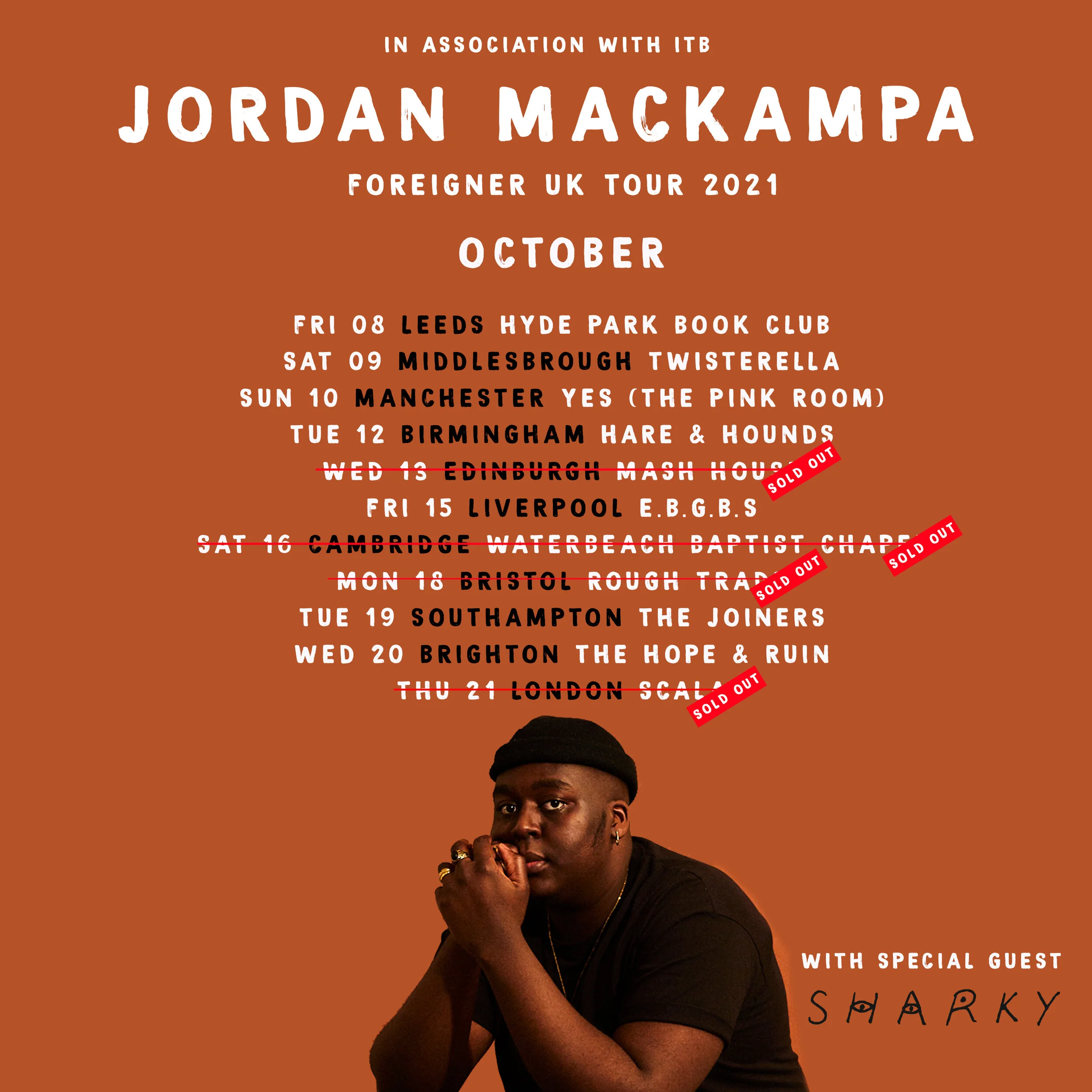 Jordan Mackampa sells out London Scala and Edinburgh Mash Tun