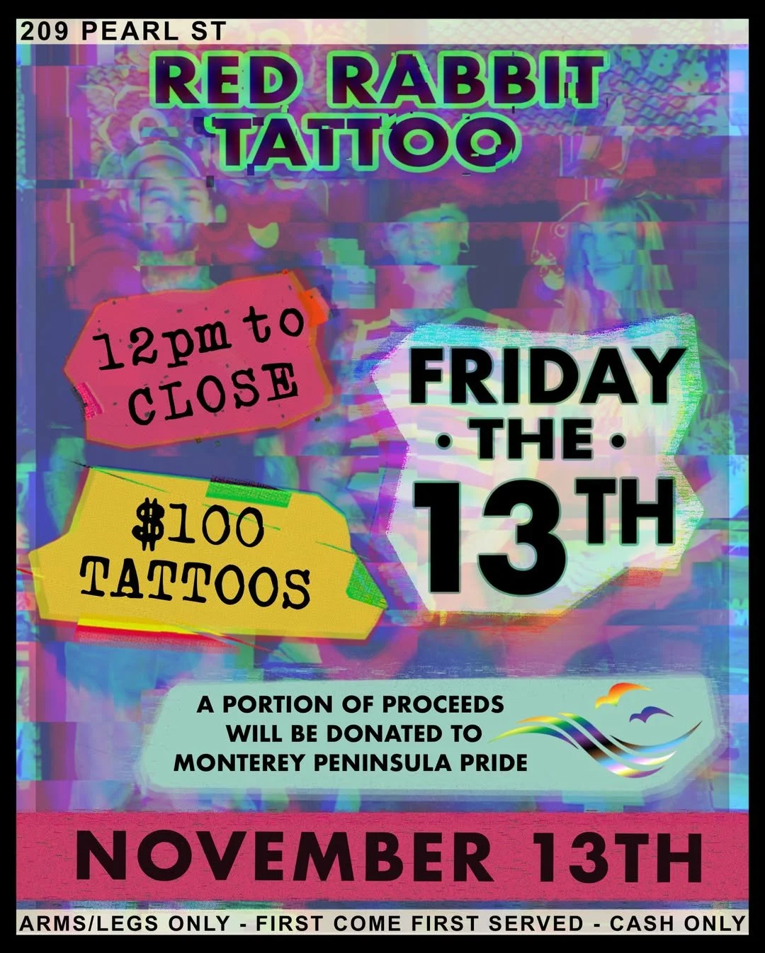 Friday the 13th Flash Sale with Red Rabbit Tattoo