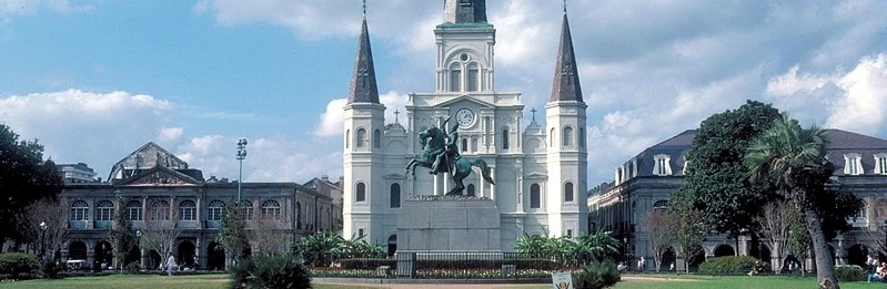 The imposing St. Louis Cathedral in the French Quarter of New Orleans