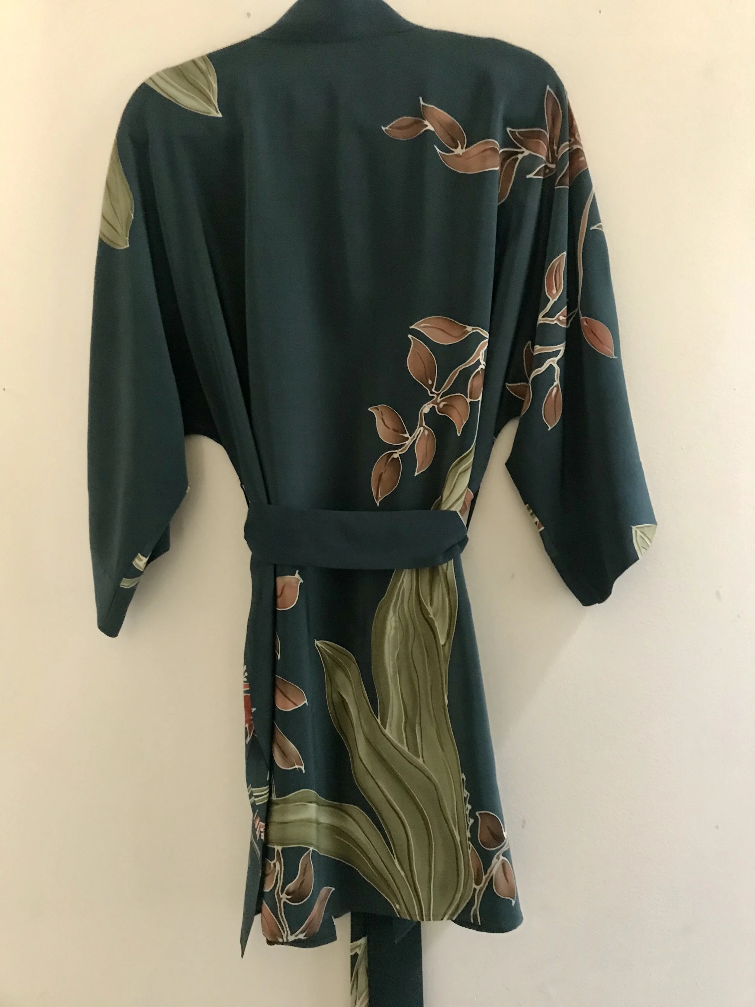 Olive / Tobacco Leaves Kimono