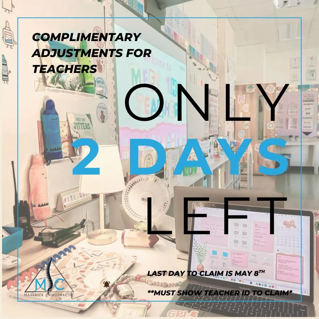 🚨 2 DAYS LEFT 🚨
Teachers, this is your sign to claim your FREE care before May 8th!
Current patients only + teacher ID required
✨ New here? Start for just $49 (consult, exam &amp; x-rays) all May long!

#faithfirst #forney #FaithAndWellness #chirol