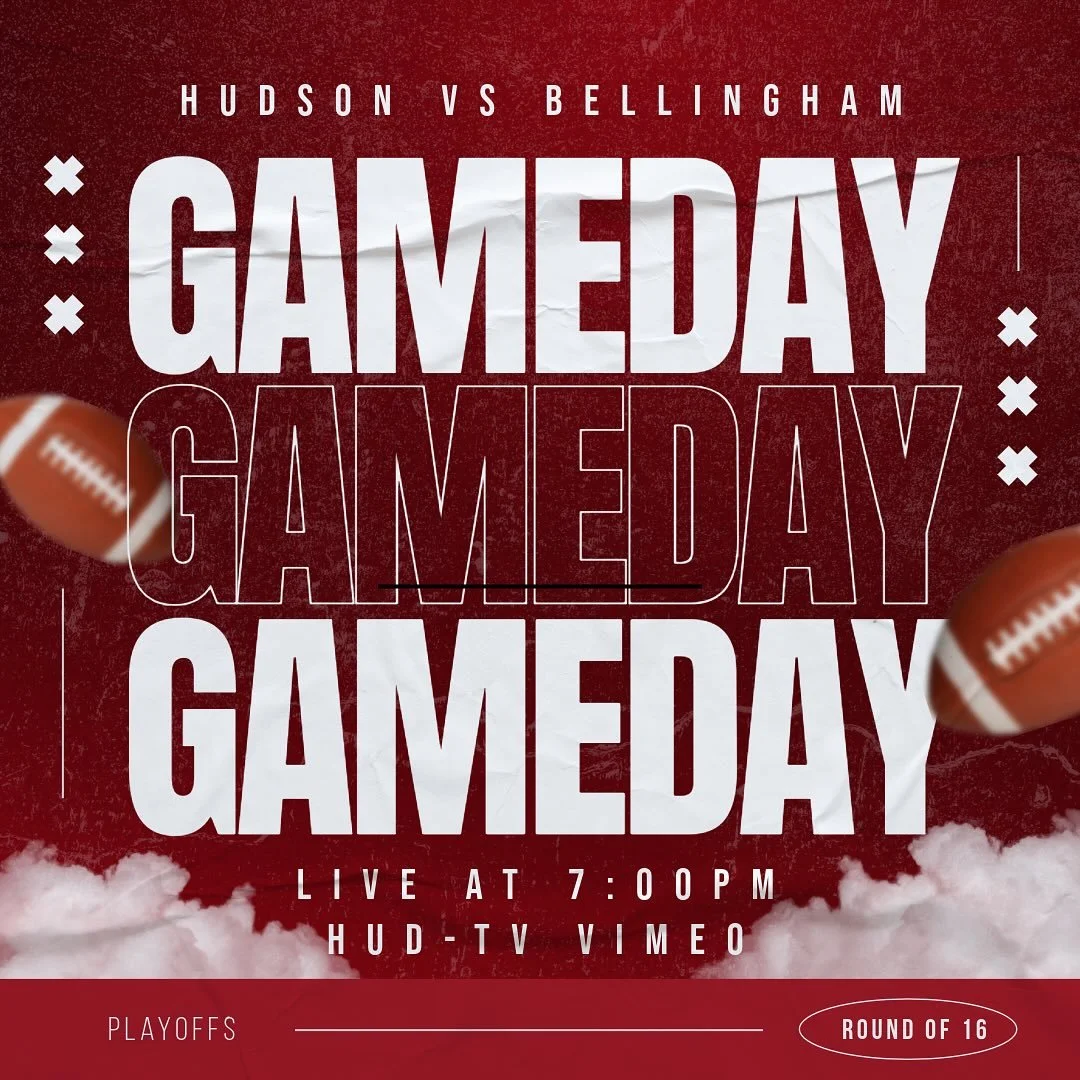Tonight&rsquo;s varsity football game will be LIVE at 7:00pm through the HUD-TV Vimeo link! 🔴🏈⚪️