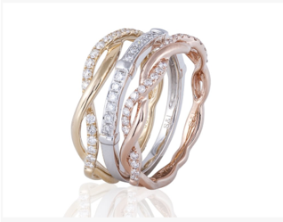 Sophia by Design 18k Tri-Gold 0.50 CT Diamond Ring