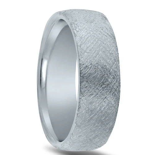 14K white gold Moon texture ring size 10 $1100 CAC-47