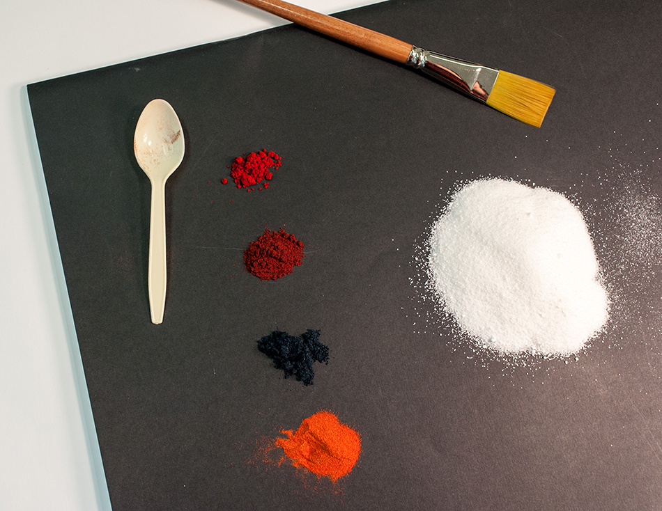 Paint powder and brushes