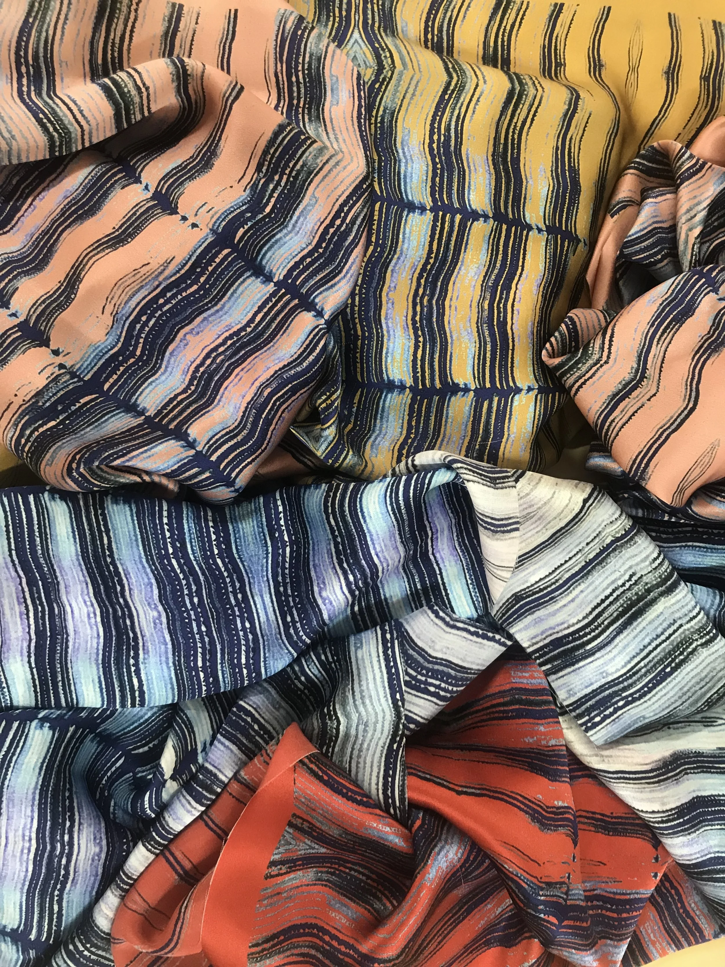 Aegean Stripes Silk Scarves