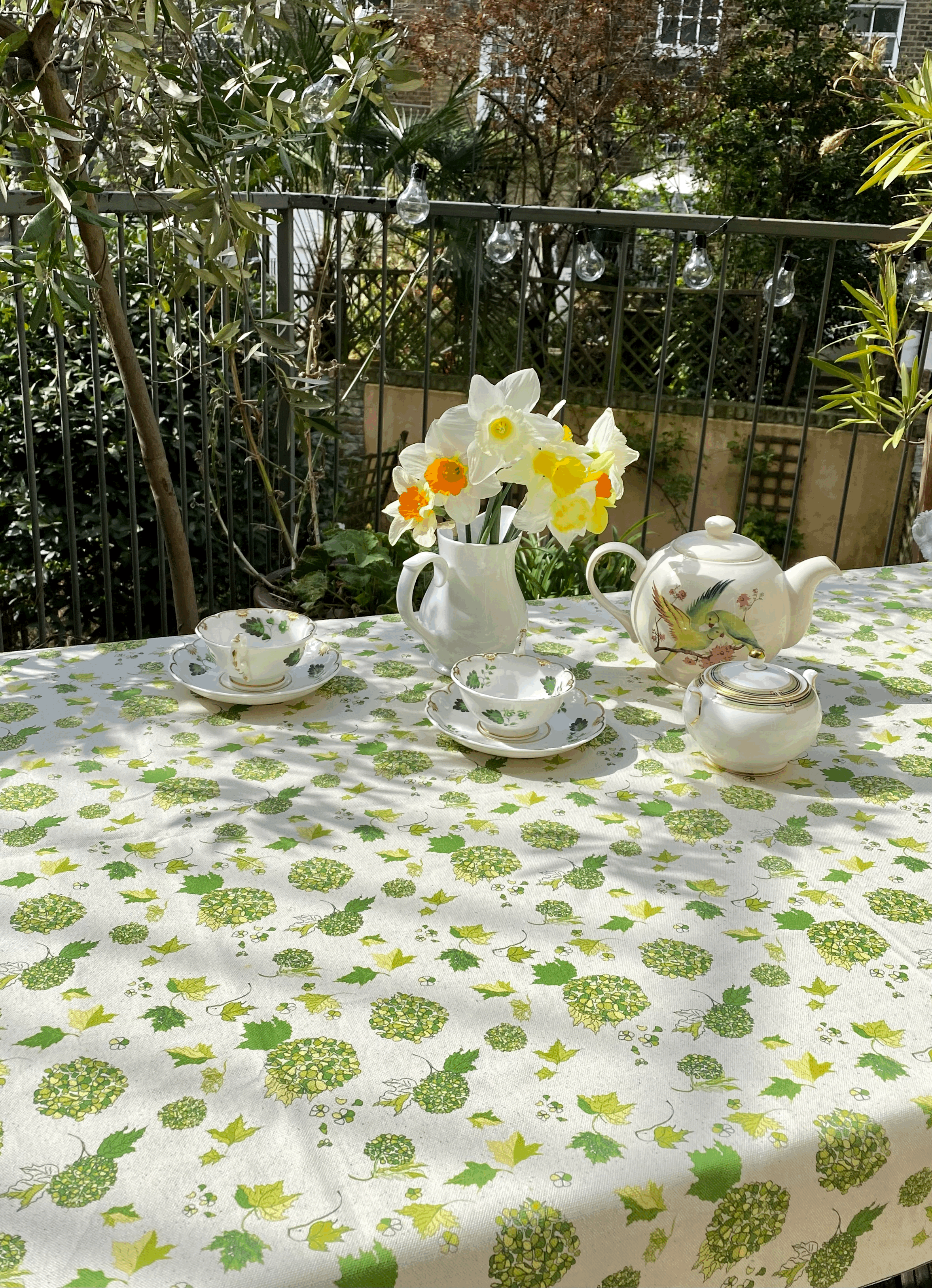 Spring Garden Floral Cotton Tablecloth