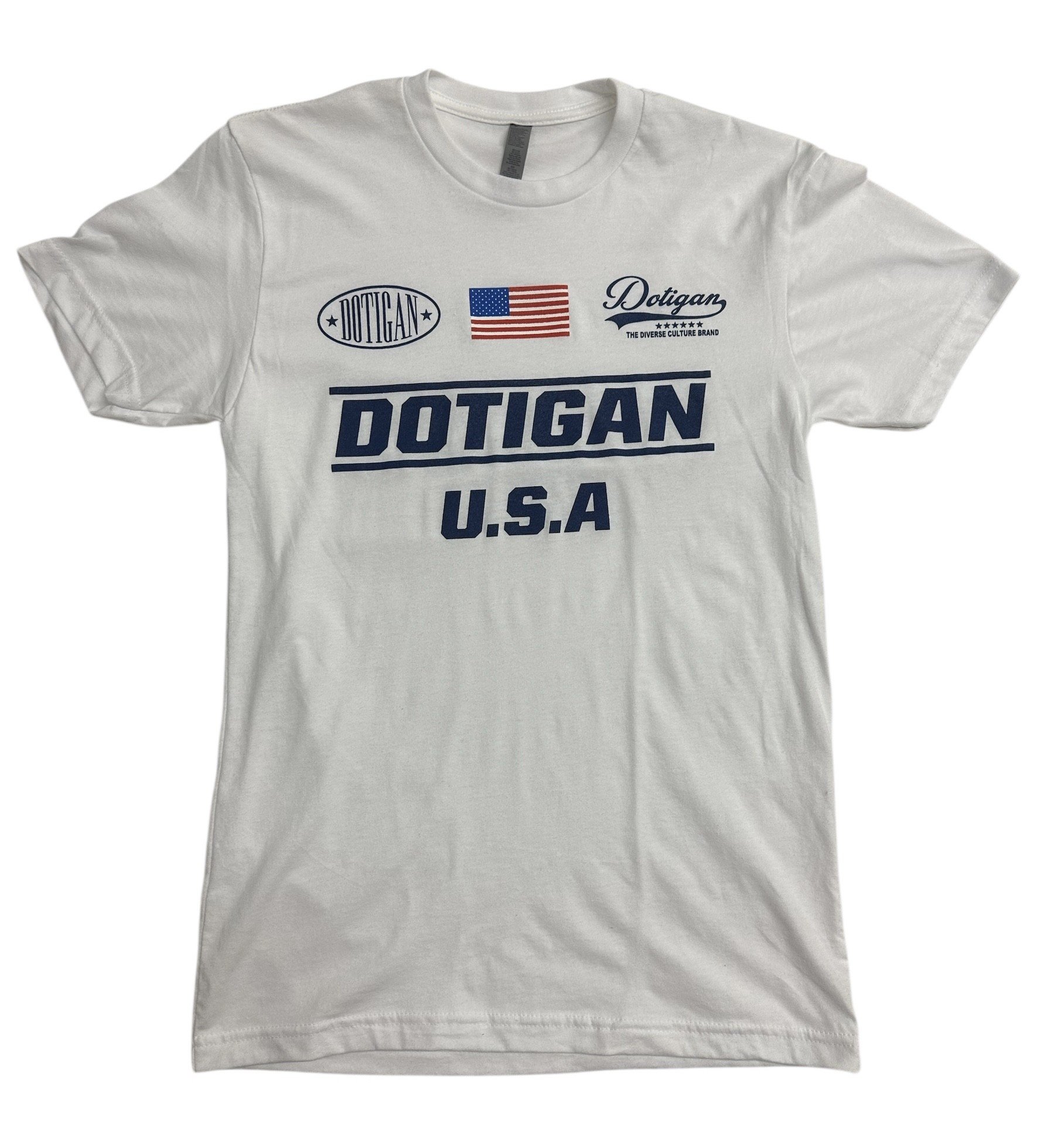 U.S.A TEE - WHITE WITH NAVY