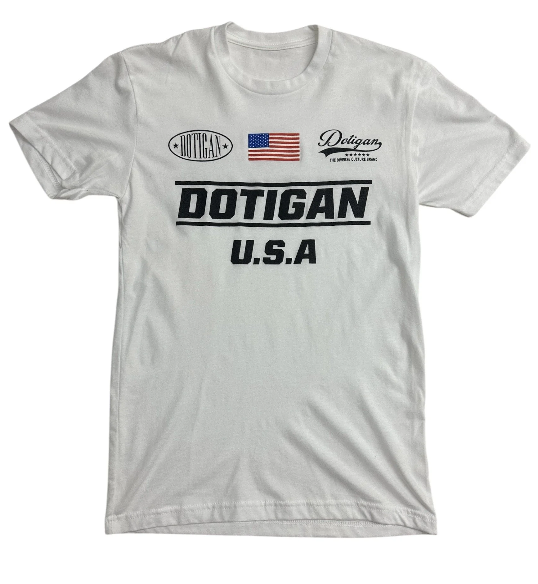 U.S.A TEE - WHITE WITH BLACK