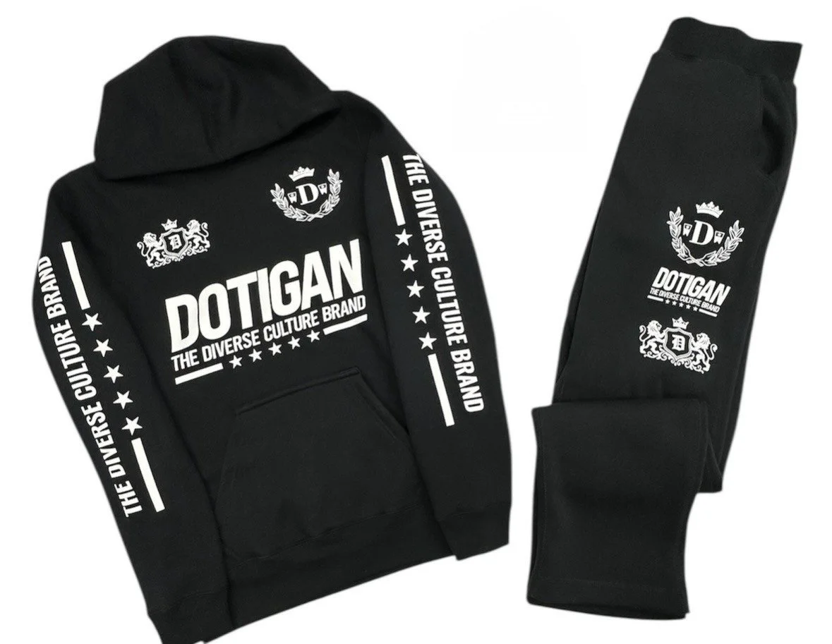 DOTIGAN CROWN SUIT/OPEN BOTTOM PANTS - BLACK
