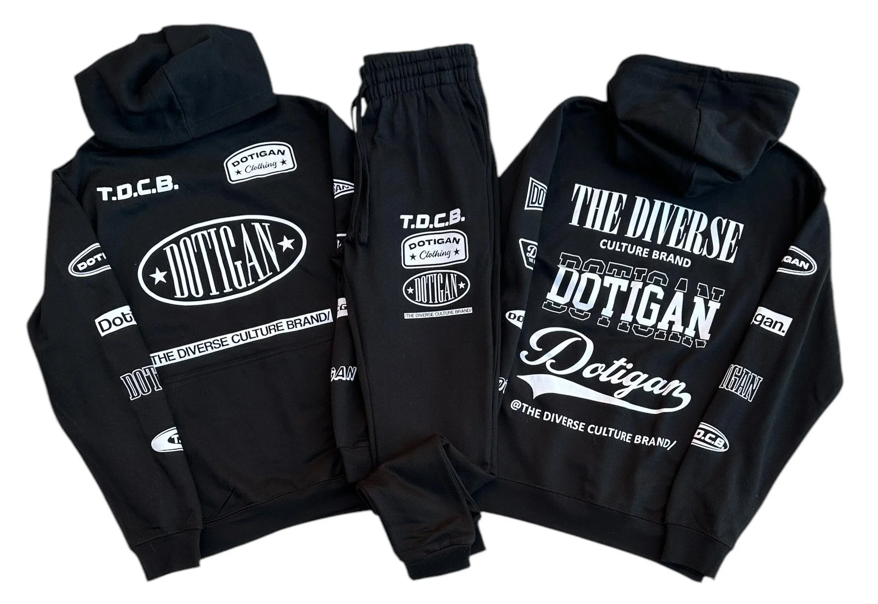MULTI LOGO SWEATSUIT - BLACK