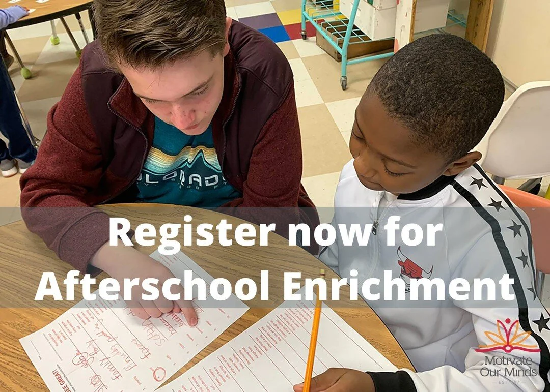 School starts Tuesday, August 9. Are you still looking for an afterschool program that focuses on educational enrichment? Register online for your student to attend Motivate Our Minds afterschool Monday through Thursday until 5:30.
www.motivateourmin