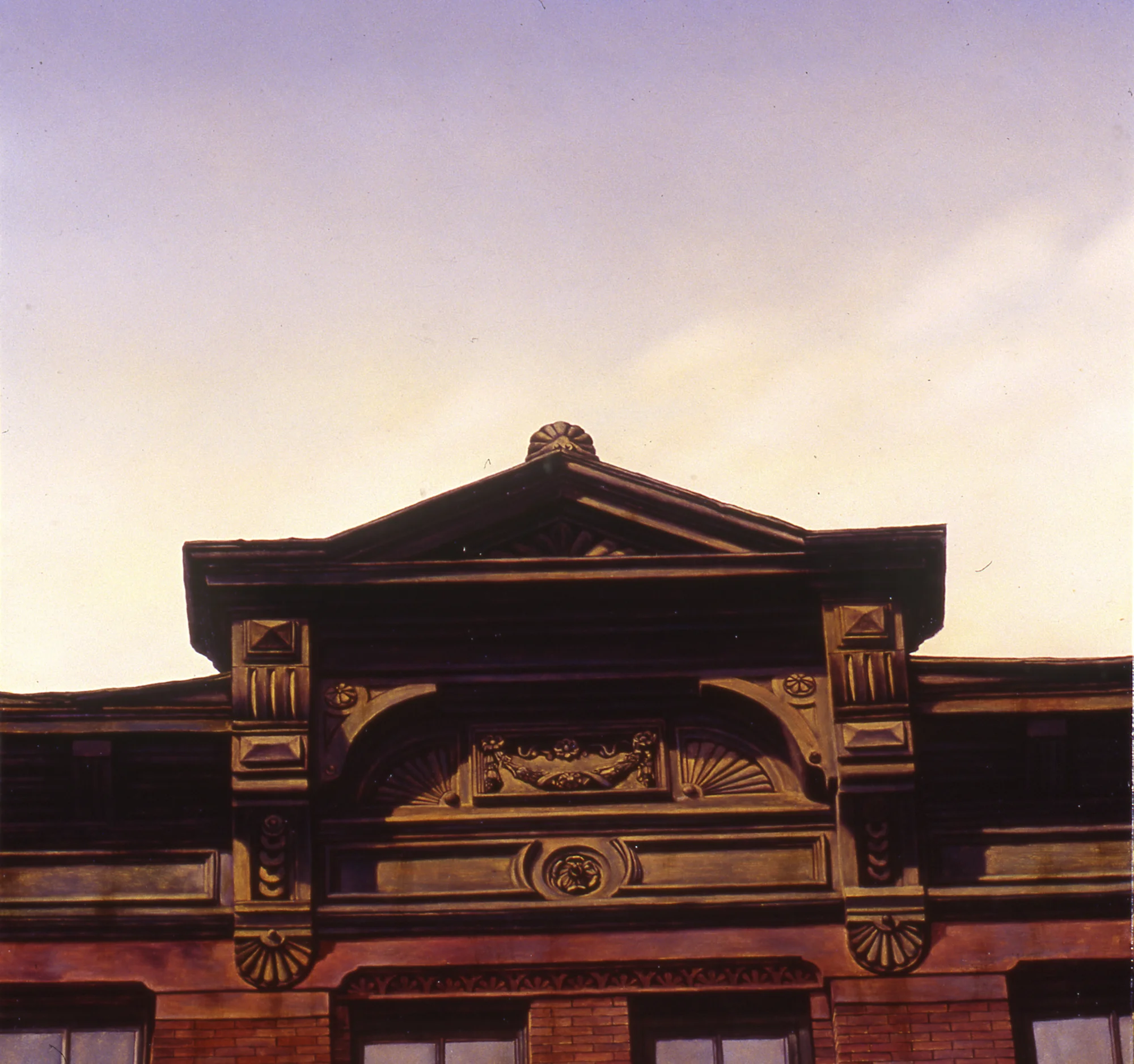  10th and 1st,&nbsp;12"x12", 1994, Oil on Masonite, Collection: Exxon Corporation, TX 