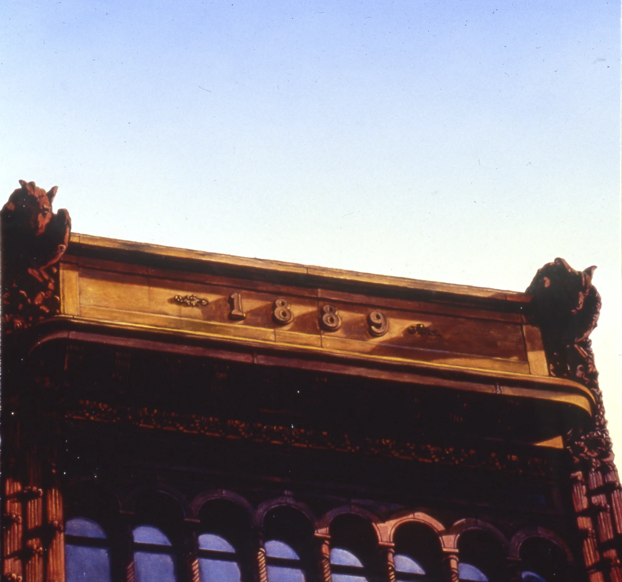  1889,&nbsp;12"x12", 1994, Oil on Masonite, Collection: Leslie Heller, NY 