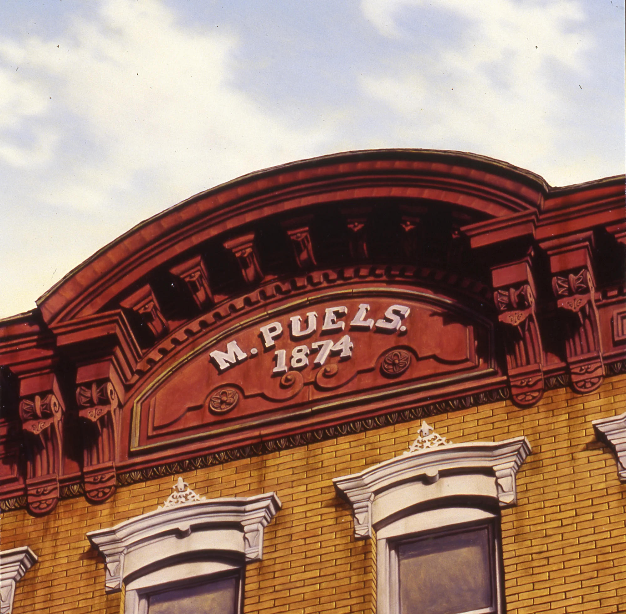  M. Puels 1874,&nbsp;12"x12", 1994, Oil on Masonite, Collection: Leslie Heller, NY 