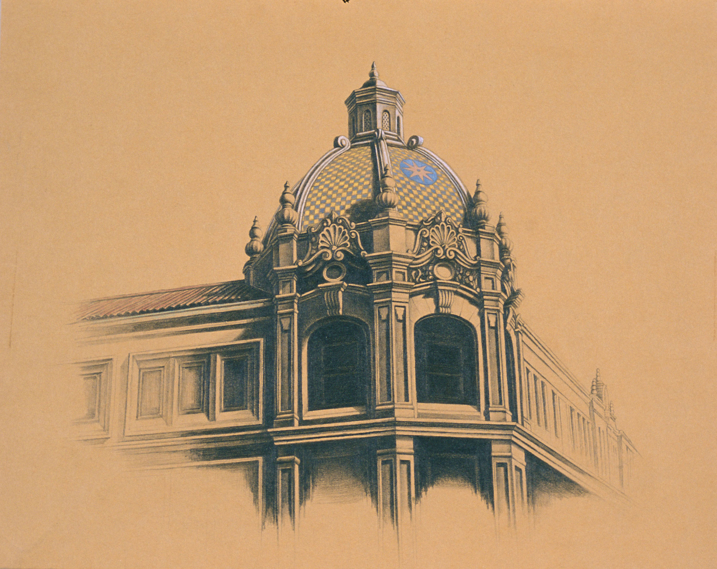  Country Club Plaza I,&nbsp;10"x10", 2012, Graphite and Oil Pigment on Paper, Private Collection 