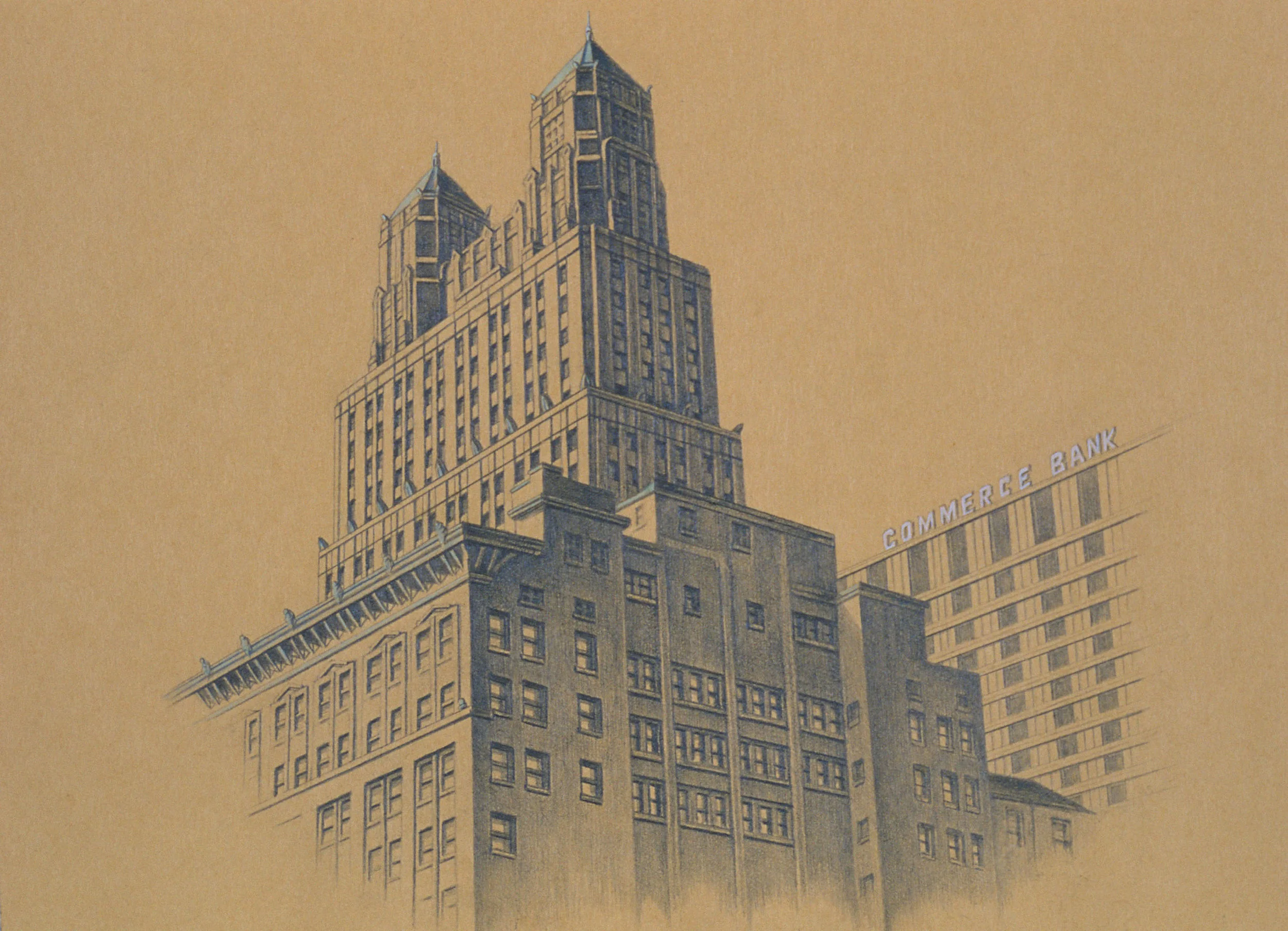  Green Turrets,&nbsp;10"x10", 2012, Graphite and Oil Pigment on Paper, Private Collection 