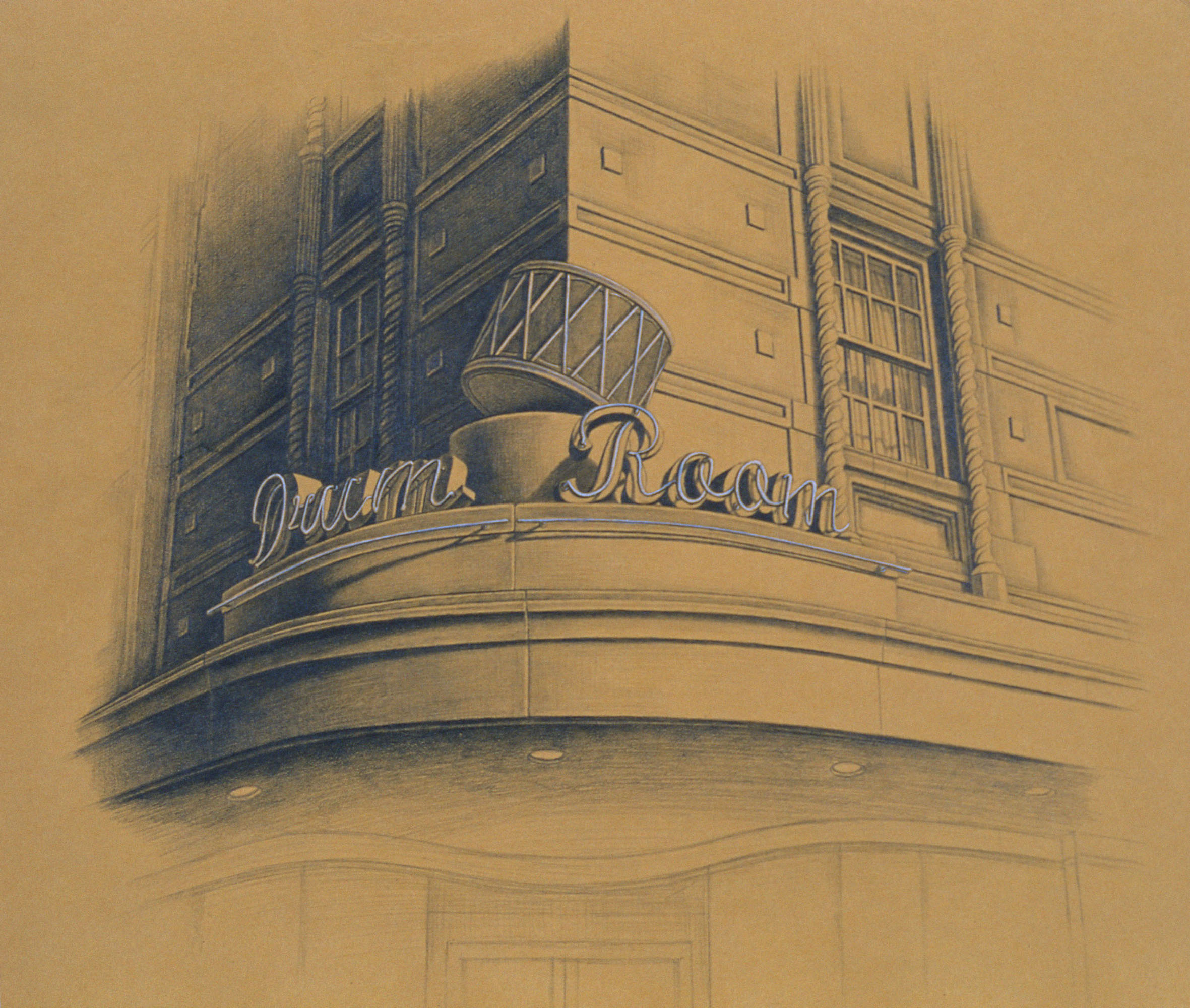  Drum Room,&nbsp;10"x10", 2012, Graphite and Oil Pigment on Paper, Price on Request 