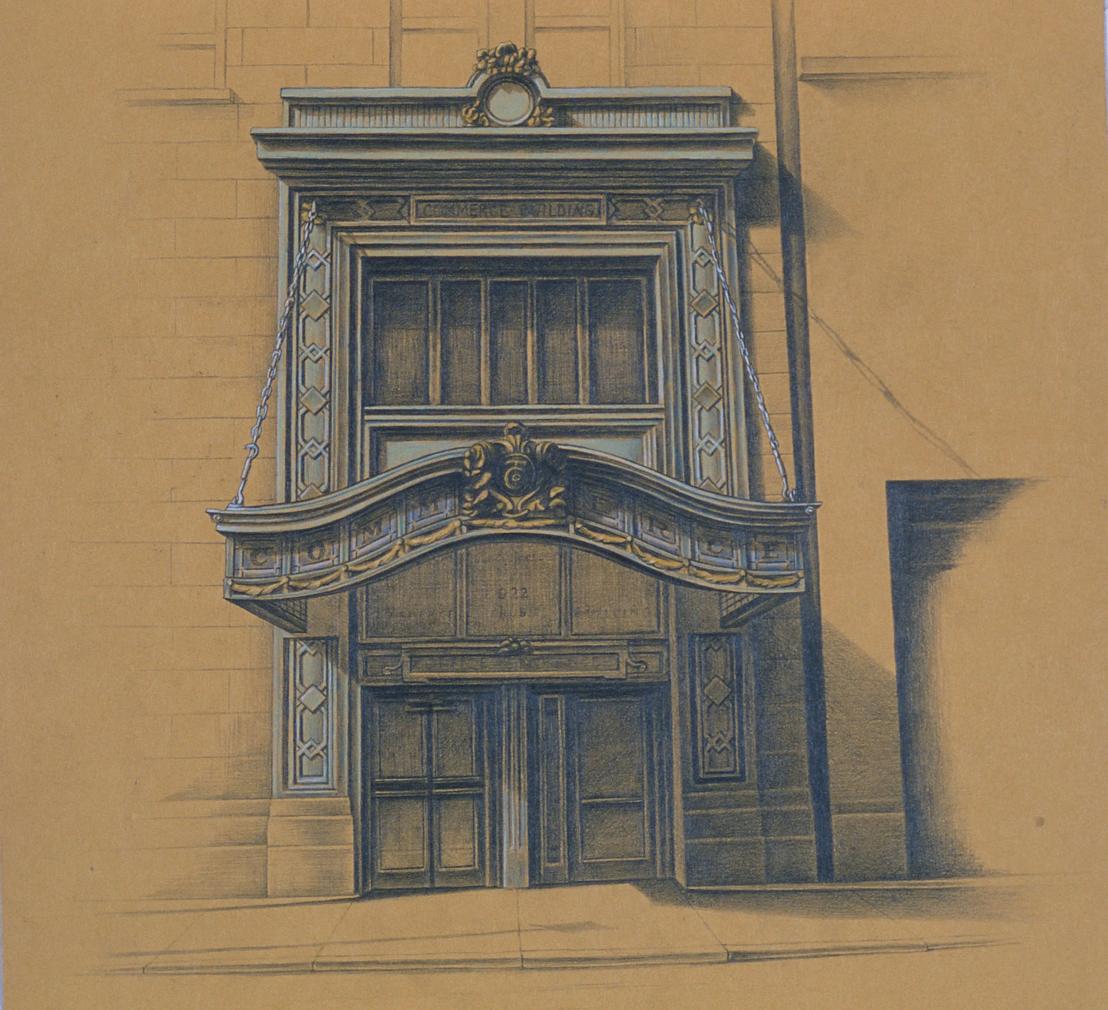  Commerce,&nbsp;10"x10", 2012, Graphite and Oil Pigment on Paper, Private Collection 