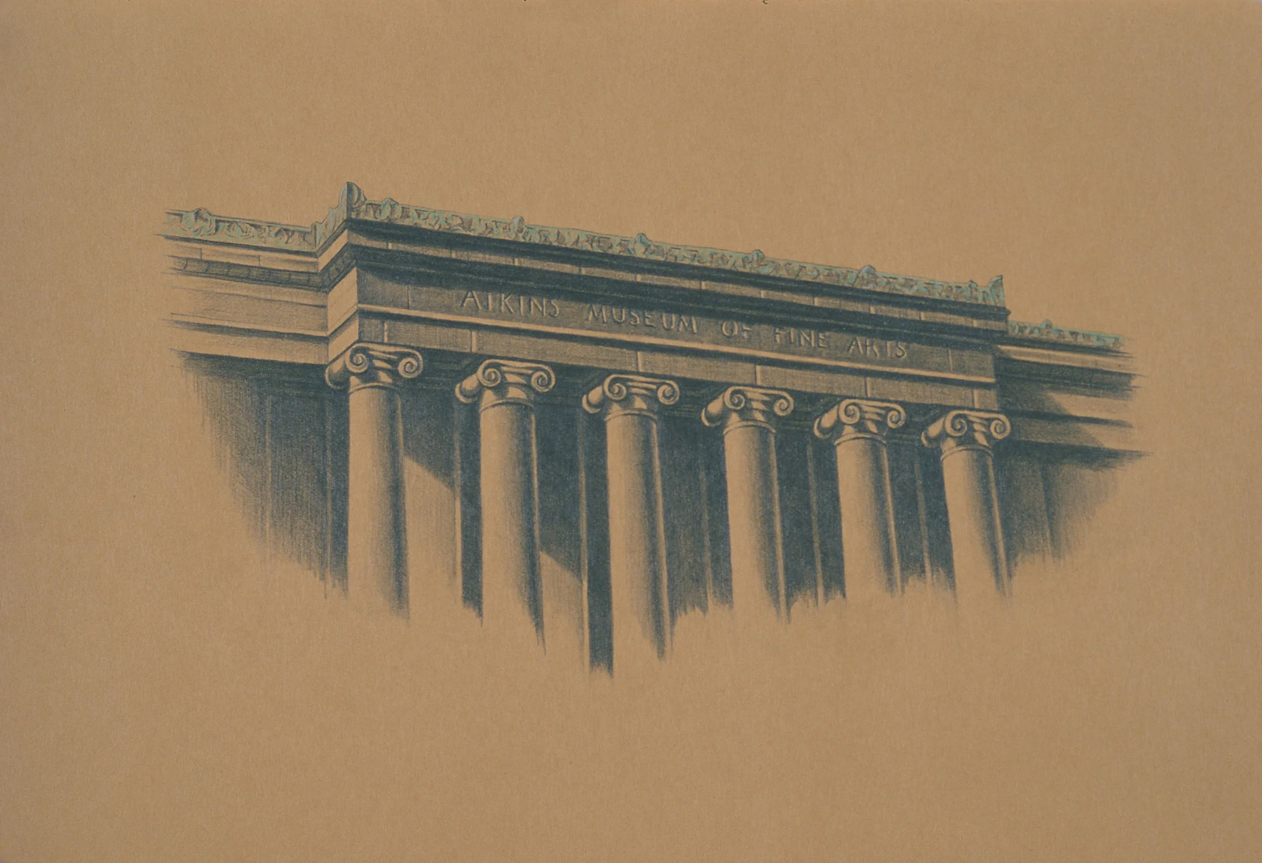  Atkins Museum,&nbsp;10"x10", 2012, Graphite and Oil Pigment on Paper, Private Collection 