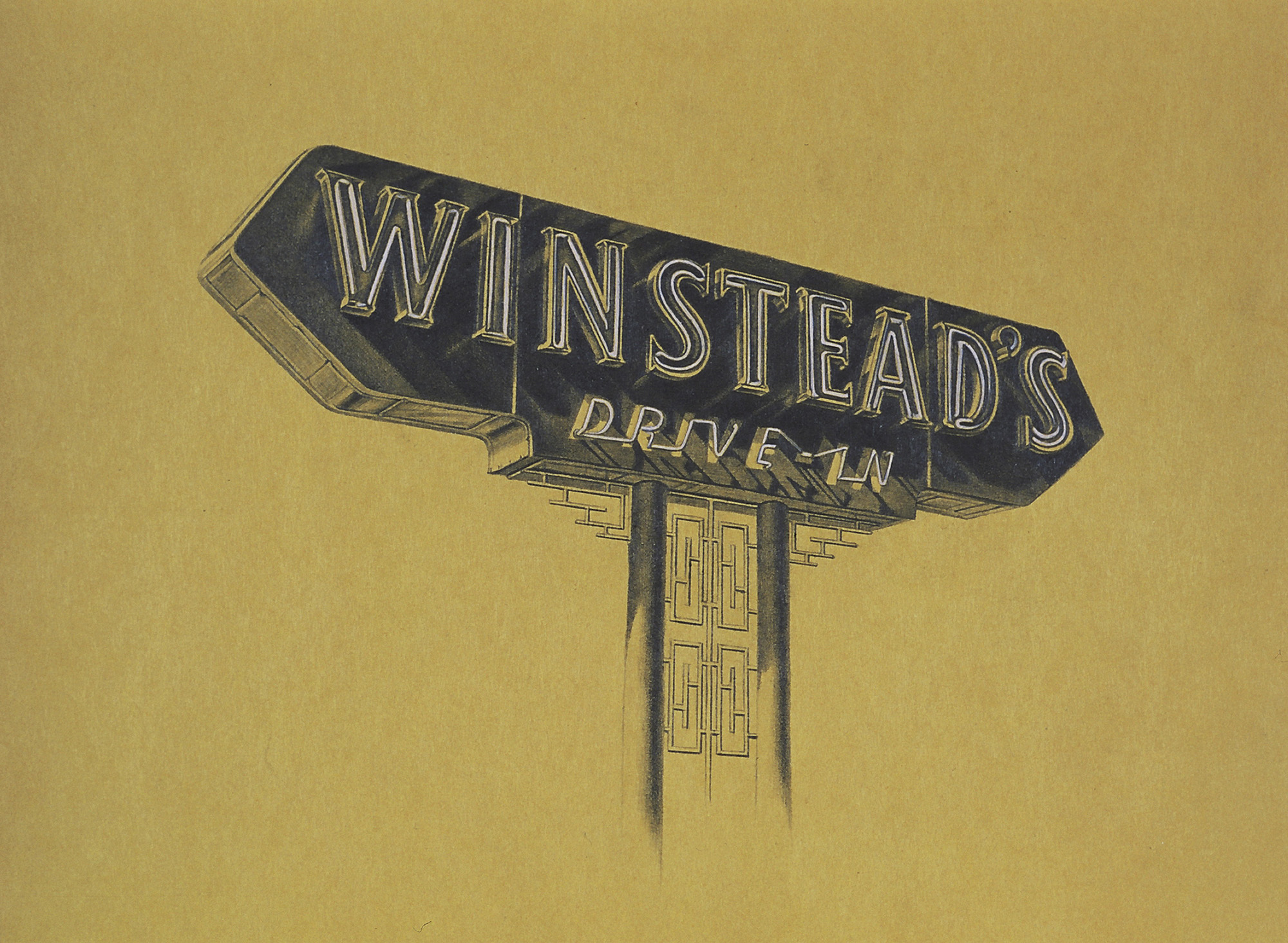  Winstead's,&nbsp;10"x10", 2012, Graphite and Oil Pigment on Paper, Collection: Larry Dicarlo, Miami, FL 