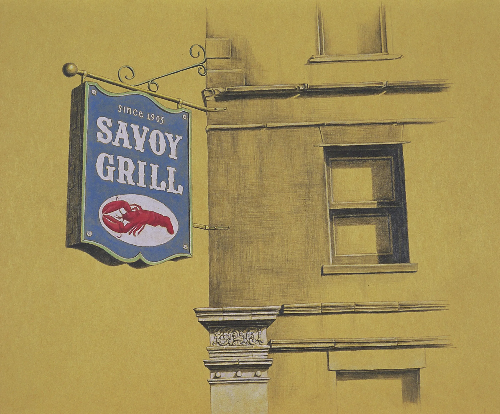  Savory Grill,&nbsp;10"x10", 2012, Graphite and Oil Pigment on Paper, Collection: Steve Martinez/Kim Fulmer, NY 