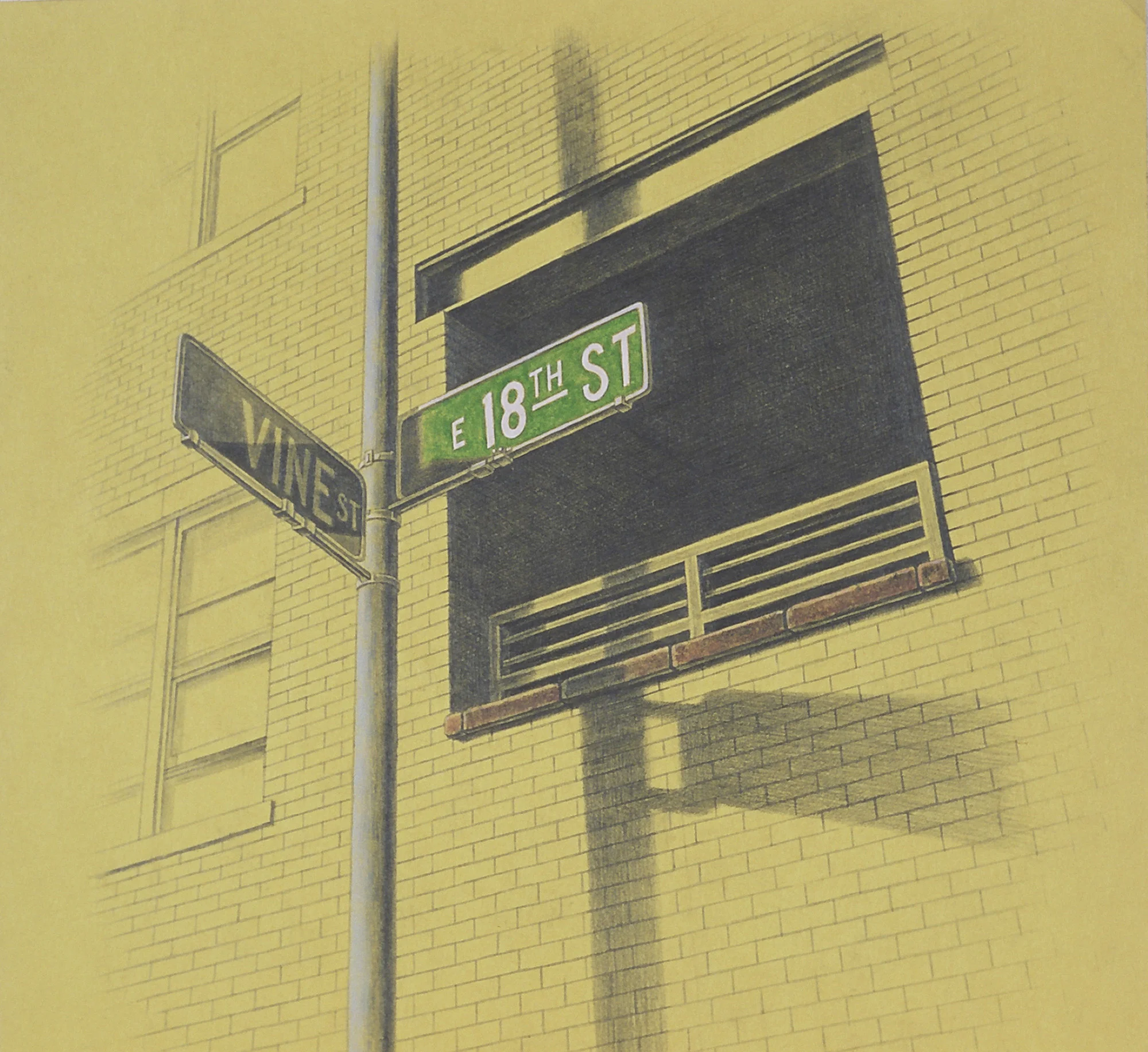 18th & Vine, 10"x10", 2012, Graphite and Oil Pigment on Paper, Private Collection