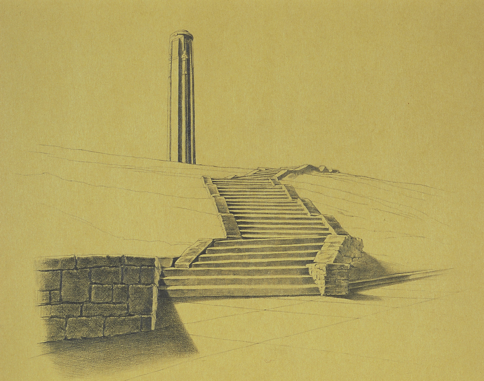  WWI Museum,&nbsp;10"x10", 2012, Graphite and Oil Pigment on Paper, Private Collection 