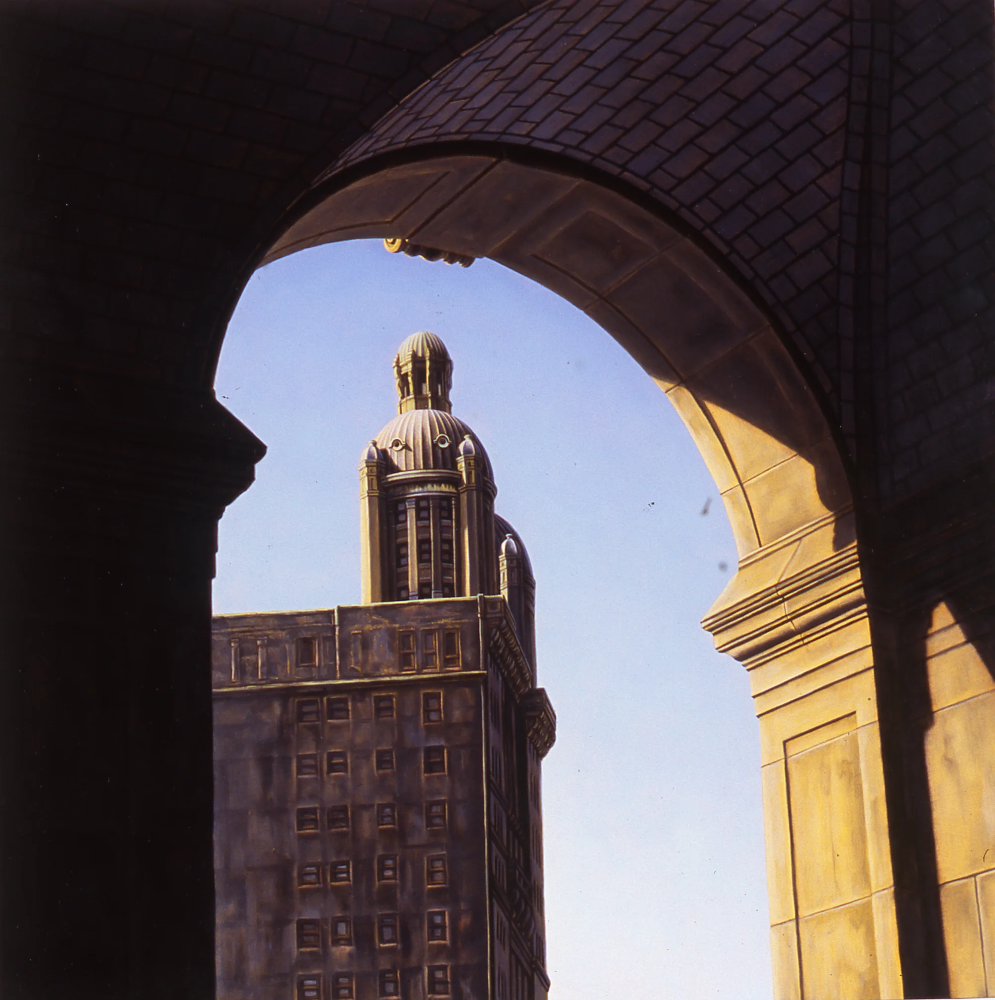 Park Row Building, 16"x16", 2011, Oil on Panel, Price on Request
