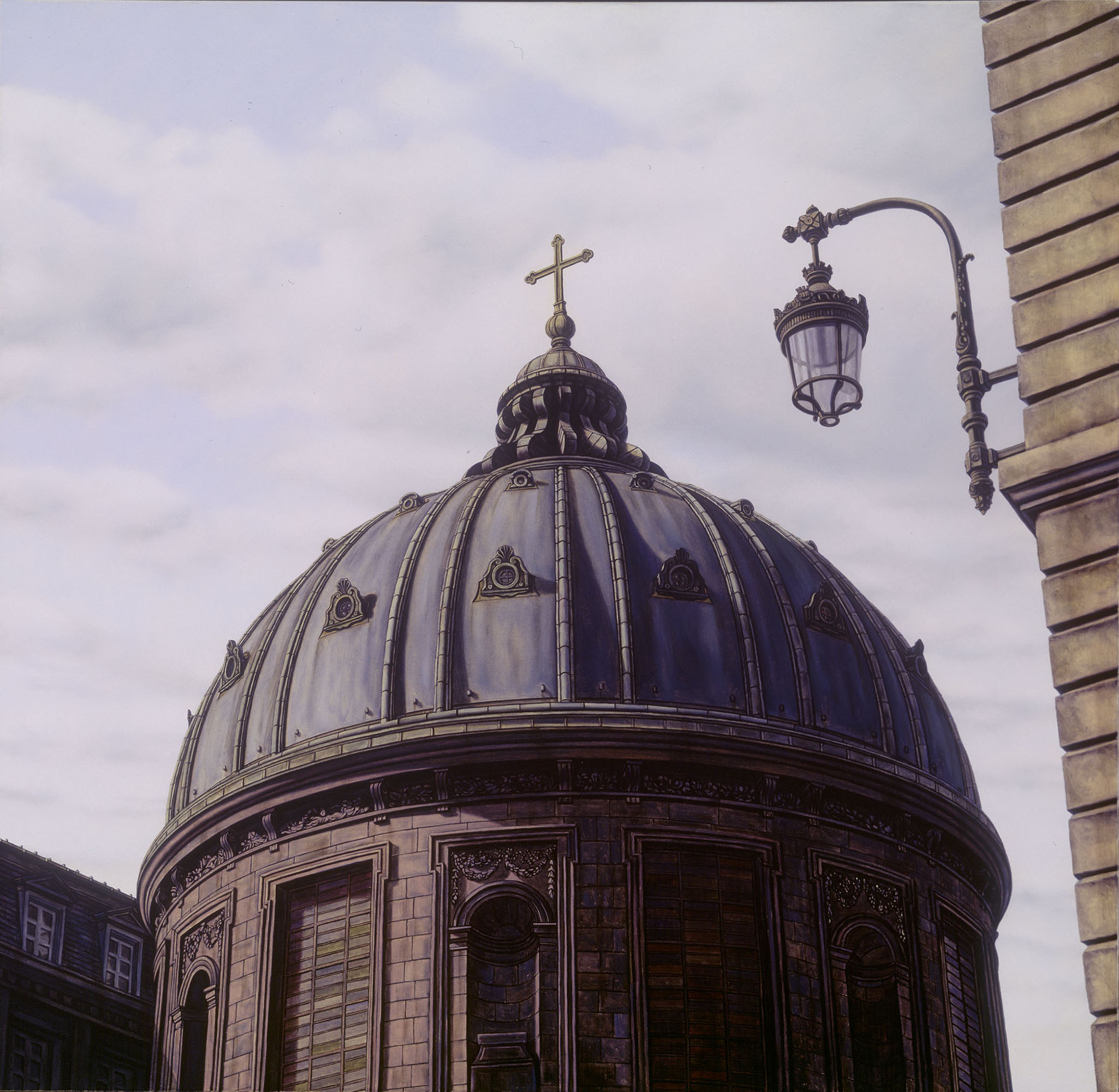  Eglise De L'Assumption,&nbsp;16"x16", 1996, Oil on Masonite, Collection: Exxon Corporation, TX 