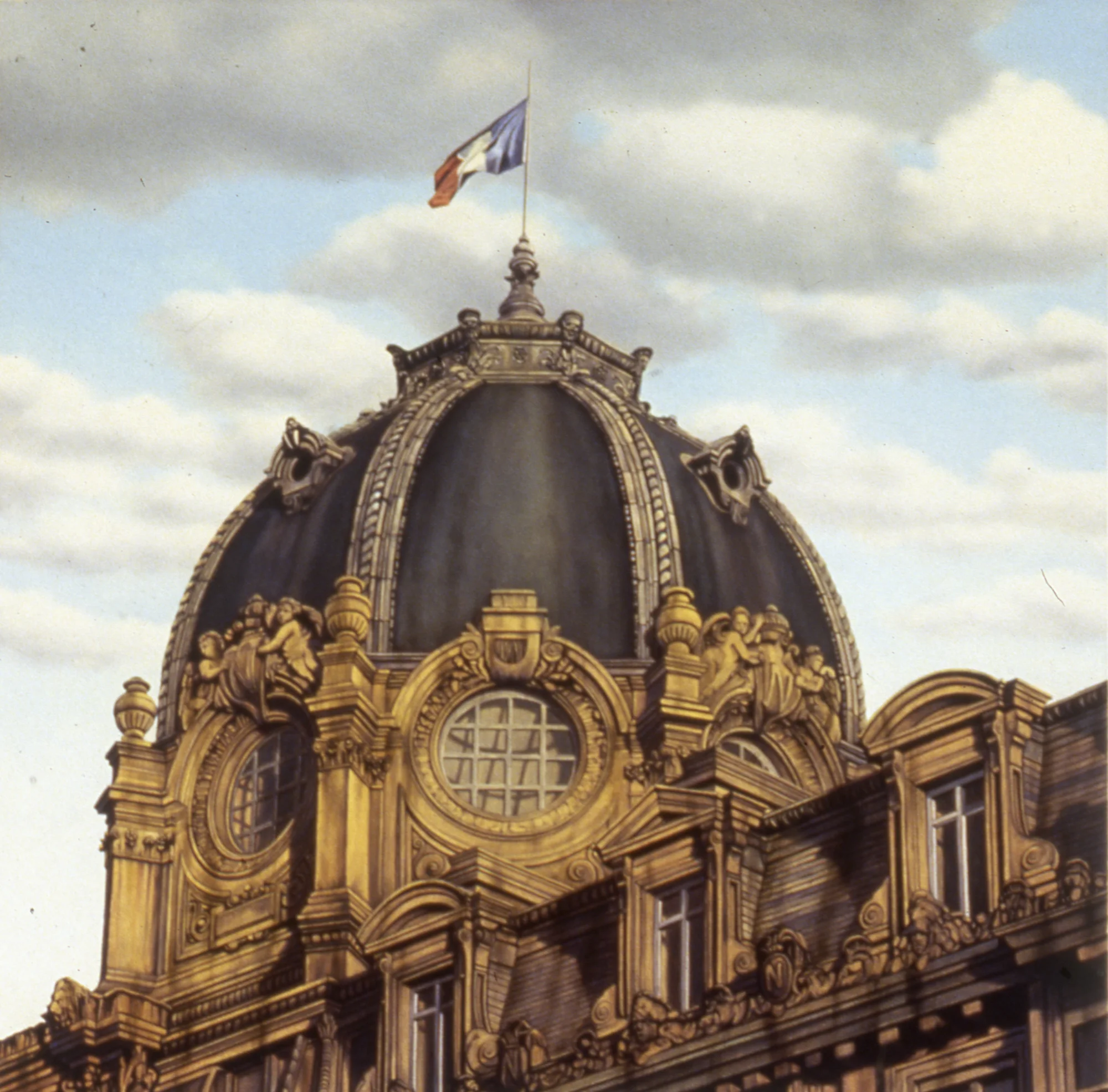  Tribunal De Commerce,&nbsp;16"x16", 1995, Oil on Masonite 