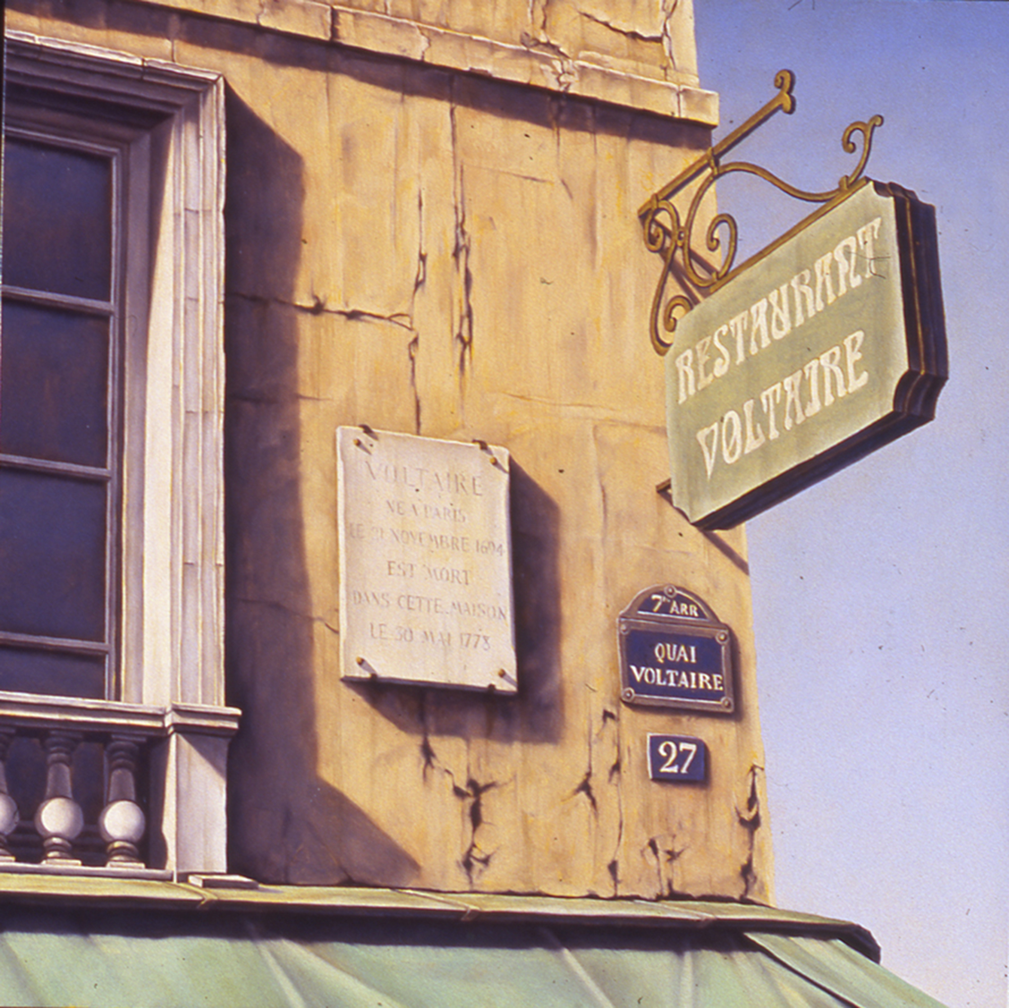  Voltaire,&nbsp;12"x12", Oil on Masonite, Collection: Robert and Deidre Chanis, NY 