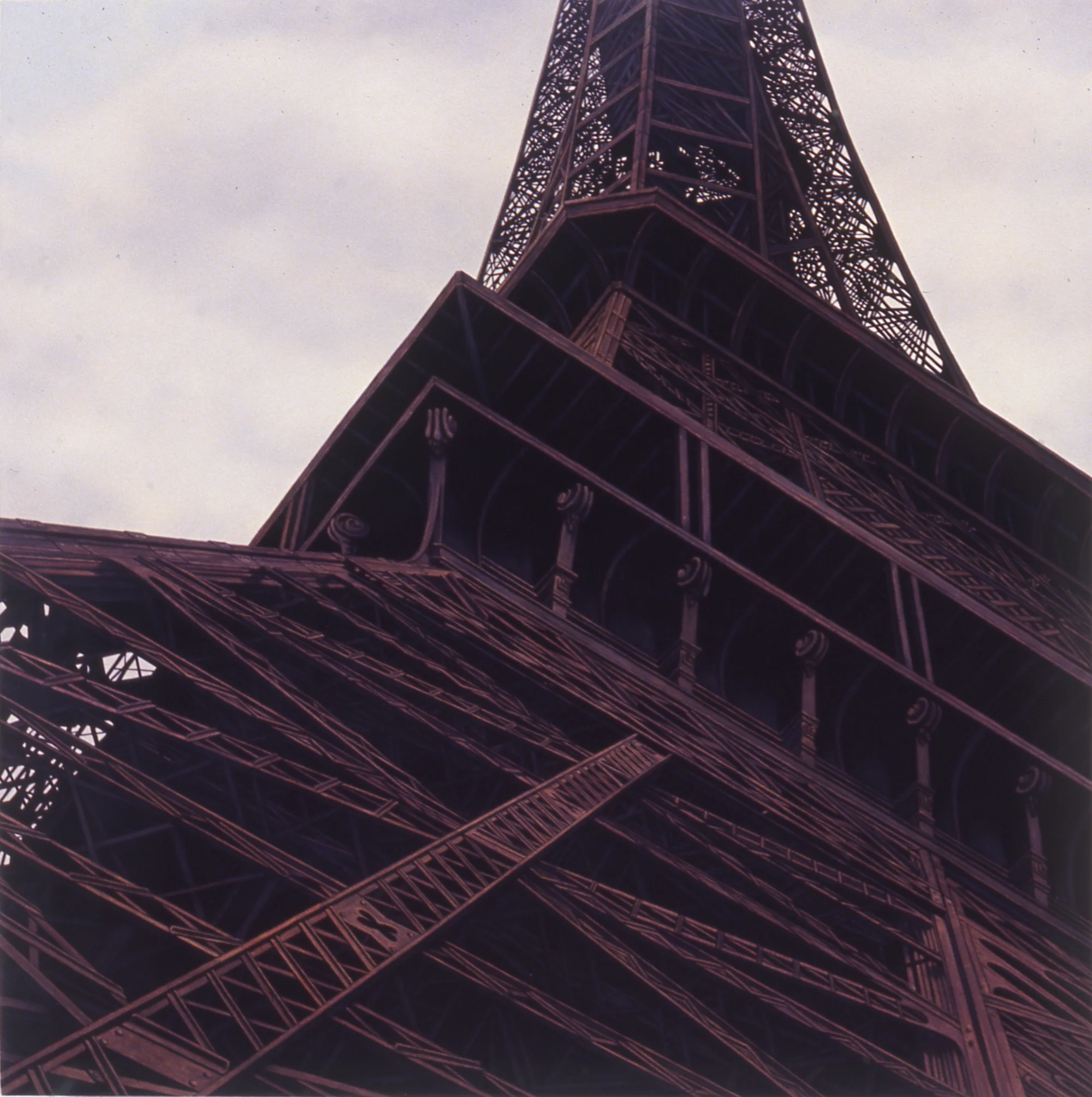 Eiffel Tower (for Saul), 24"x24", 1997, Oil on Masonite, Collection: Elaine Yellen, NY
