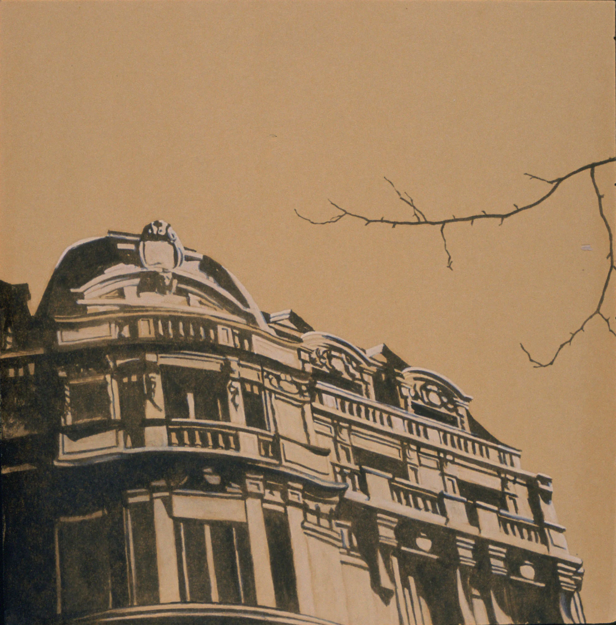  Saint Germain, 10"x10",, 1996, Graphite and Oil Pigment on Paper, Private Collection 